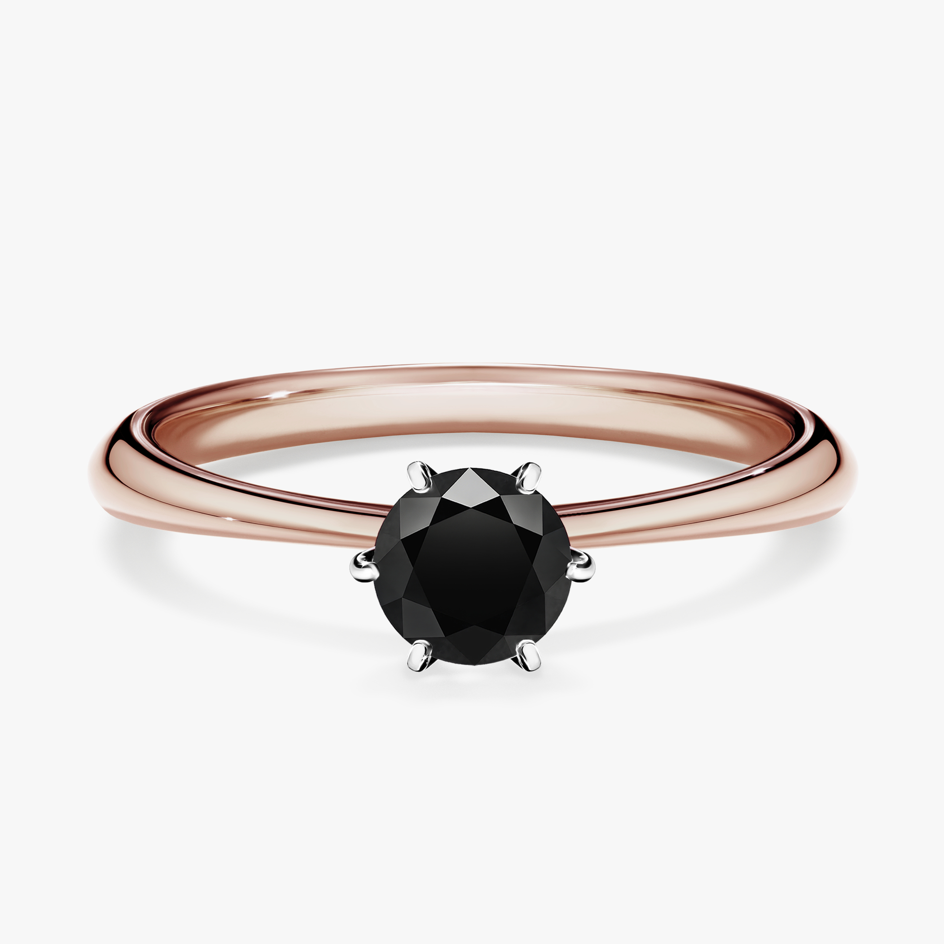 Pierścionek zaręczynowy My Love z różowego złota z czarnym diamentem 0,50ct