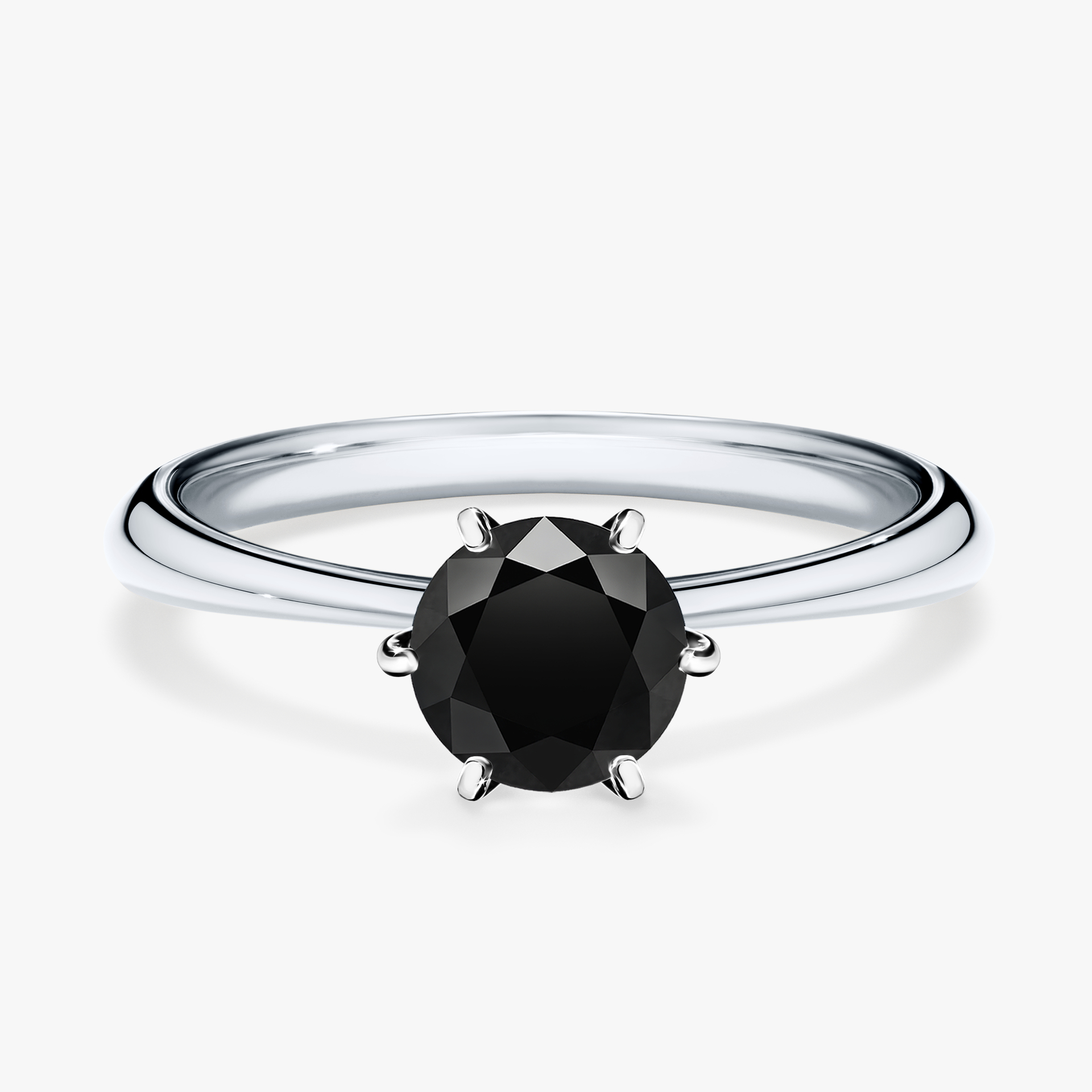 Pierścionek zaręczynowy My Love z białego złota z czarnym diamentem 0,80ct