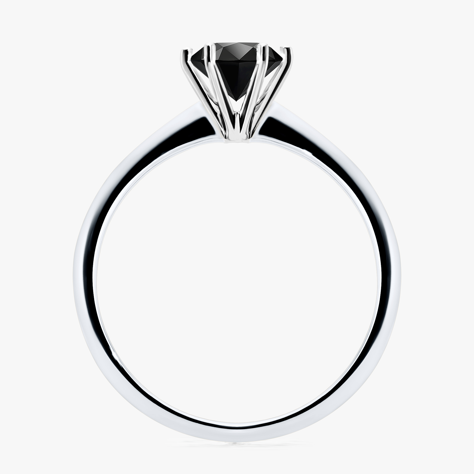 Pierścionek zaręczynowy My Love z białego złota z czarnym diamentem 0,80ct