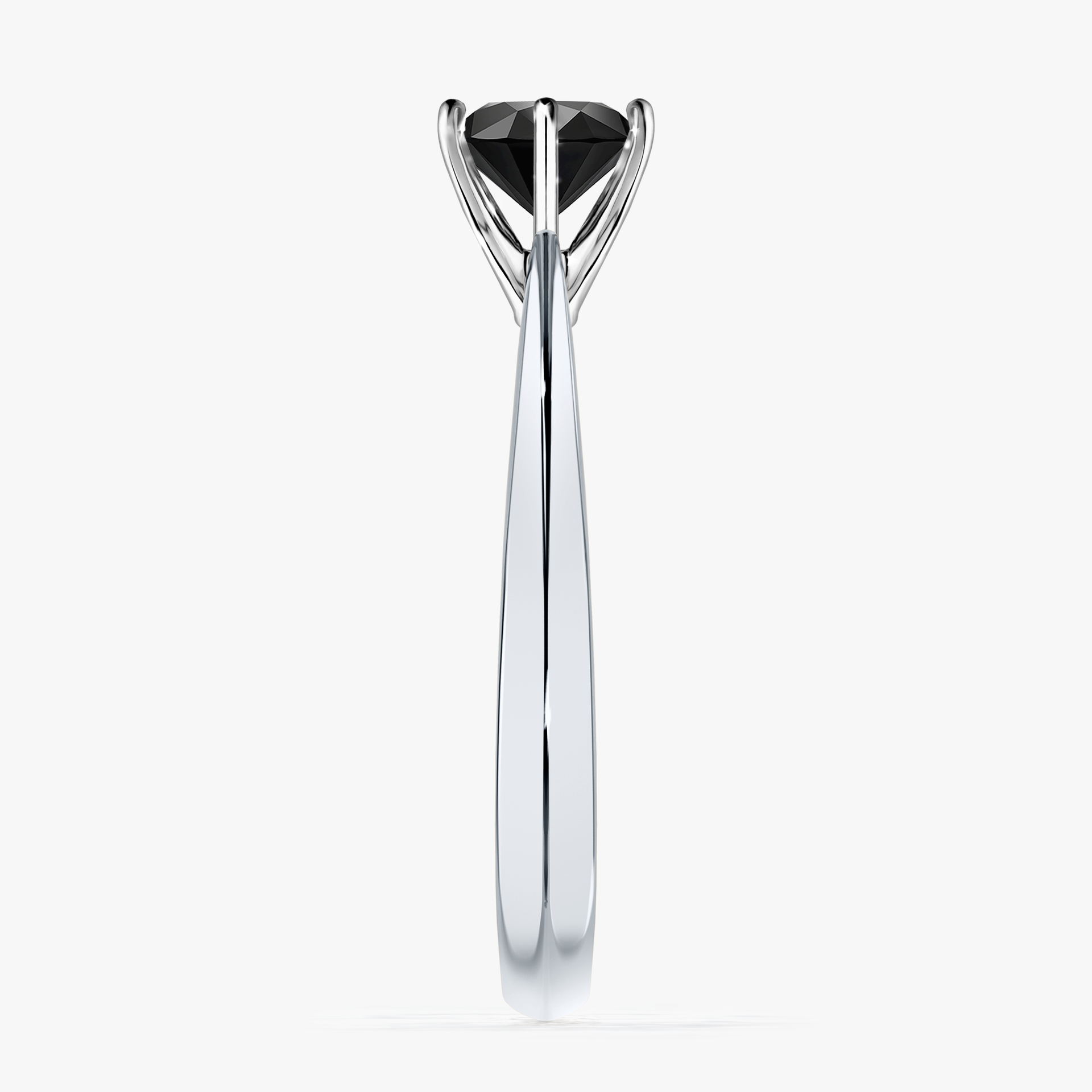 Pierścionek zaręczynowy My Love z białego złota z czarnym diamentem 0,80ct