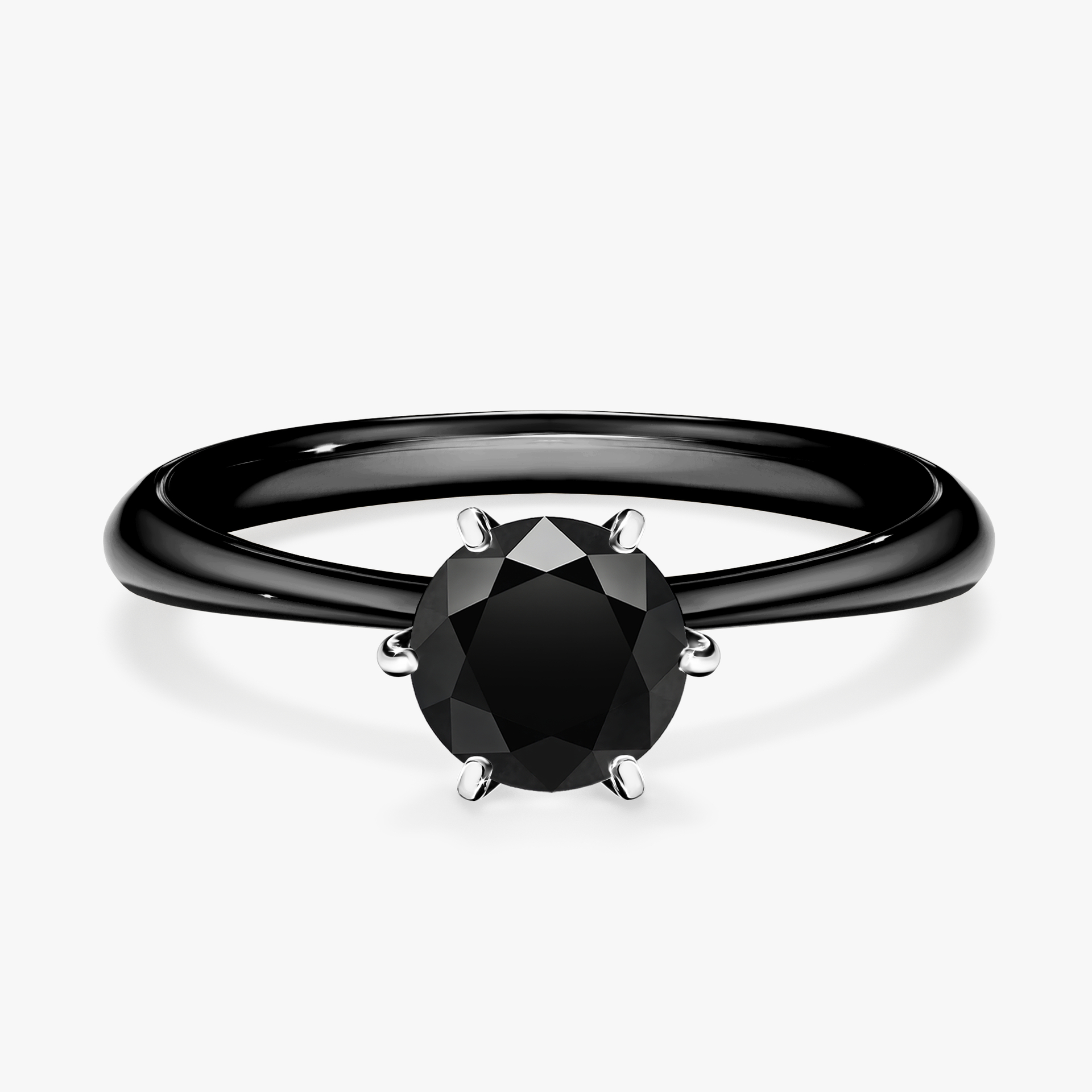 Pierścionek zaręczynowy My Love z czarnego złota z czarnym diamentem 0,80ct