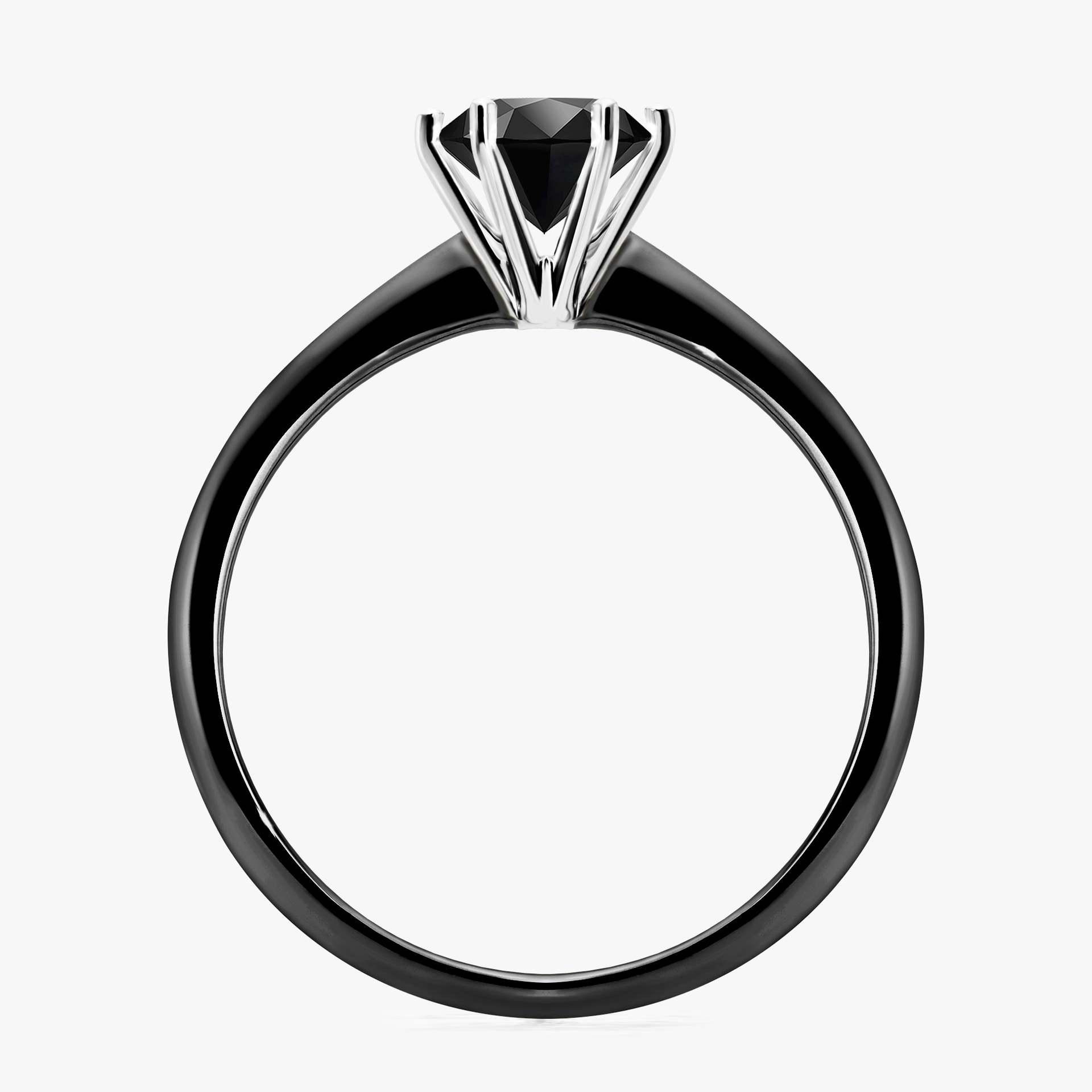 Pierścionek zaręczynowy My Love z czarnego złota z czarnym diamentem 0,80ct