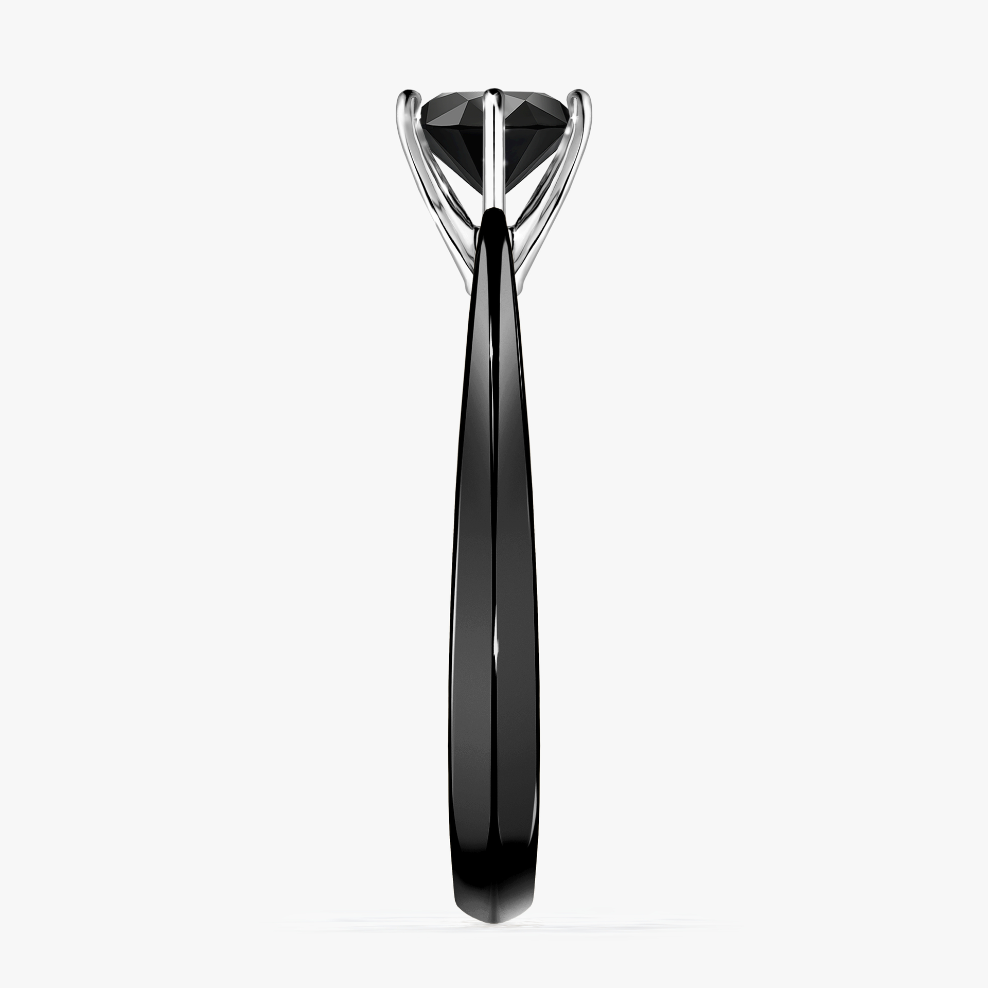 Pierścionek zaręczynowy My Love z czarnego złota z czarnym diamentem 0,80ct