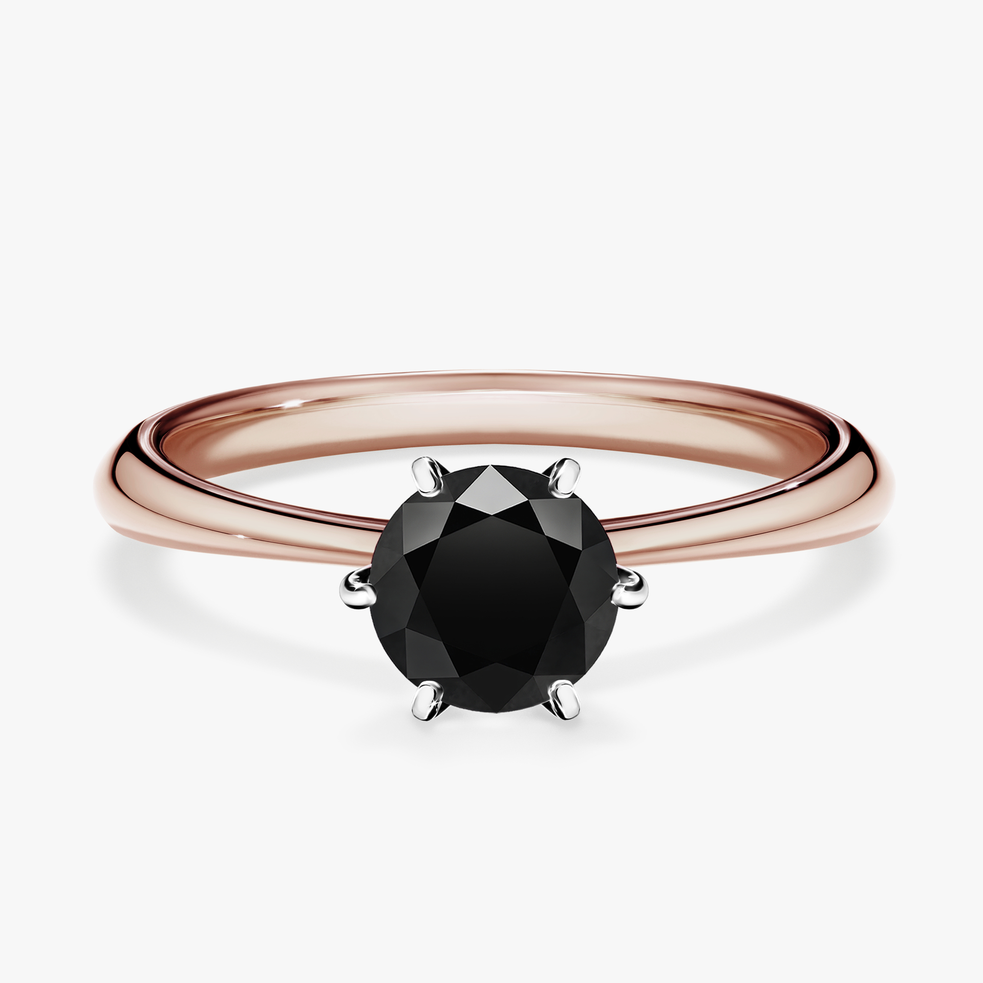 Pierścionek zaręczynowy My Love z różowego złota z czarnym diamentem 0,80ct
