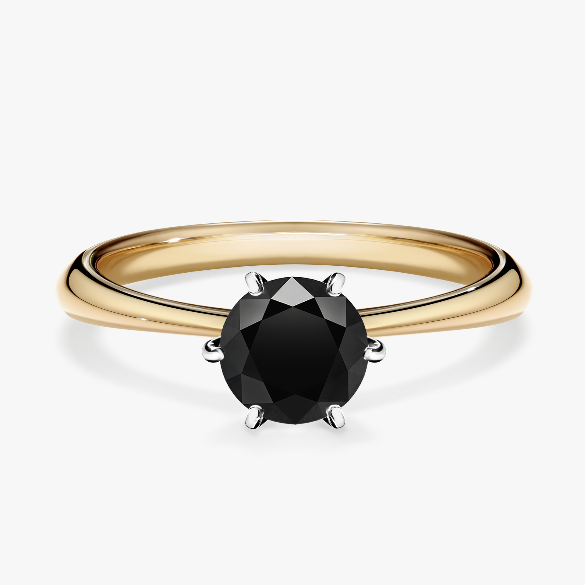 Pierścionek zaręczynowy My Love z żółtego złota z czarnym diamentem 0,80ct