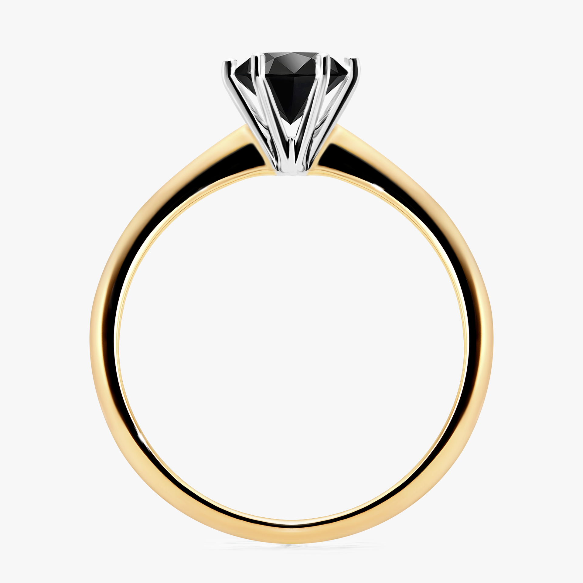Pierścionek zaręczynowy My Love z żółtego złota z czarnym diamentem 0,80ct