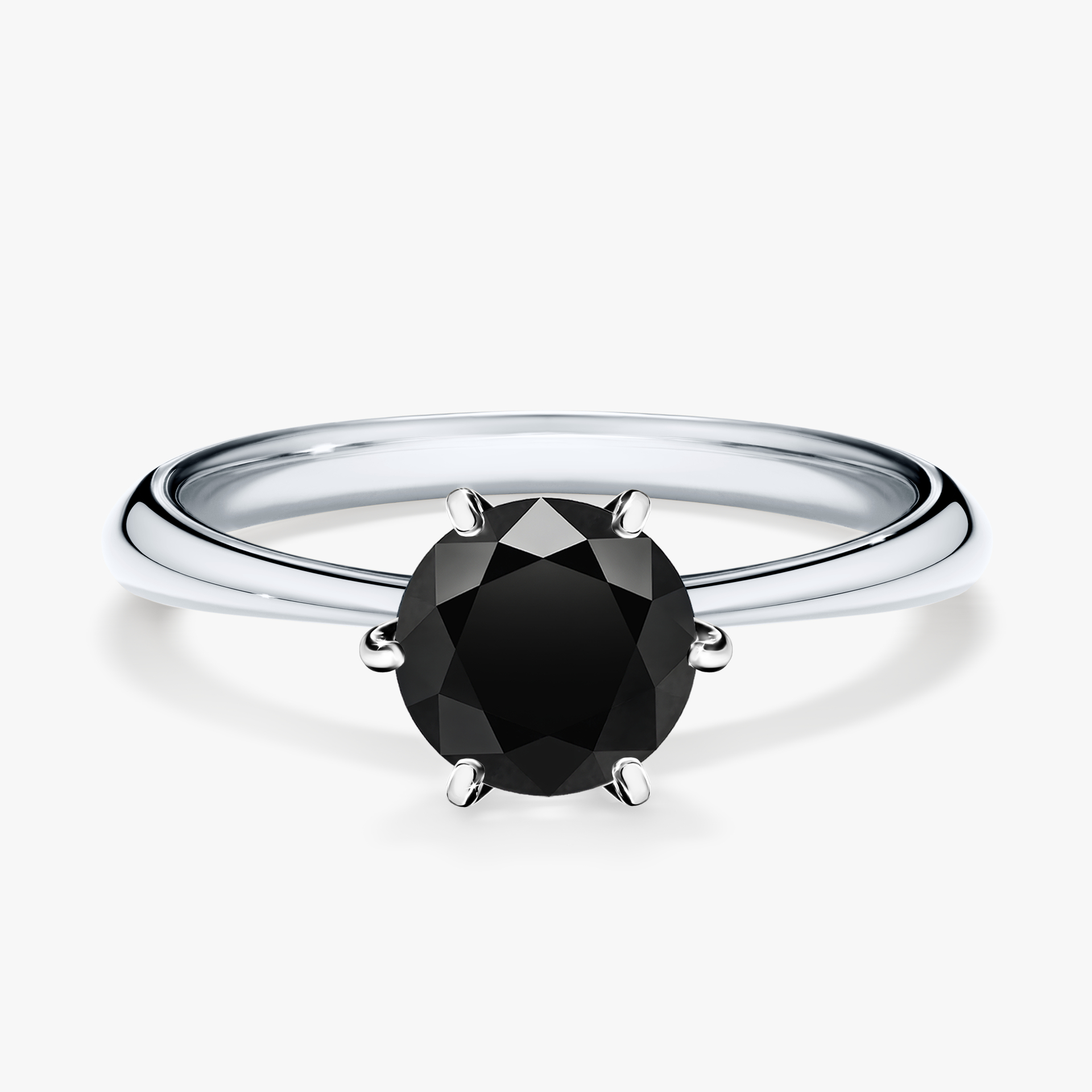 Pierścionek zaręczynowy My Love z białego złota z czarnym diamentem 1,00ct