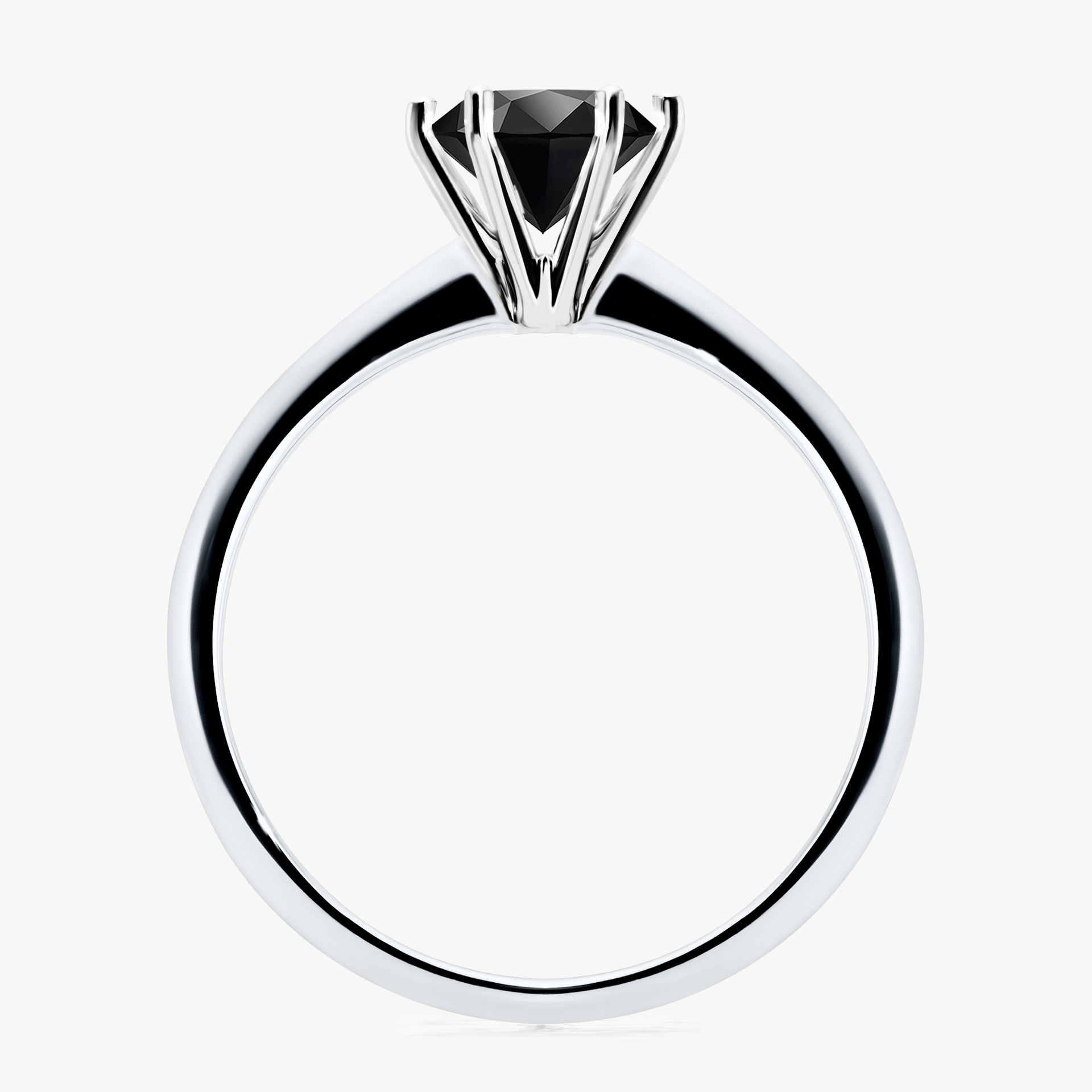 Pierścionek zaręczynowy My Love z białego złota z czarnym diamentem 1,00ct