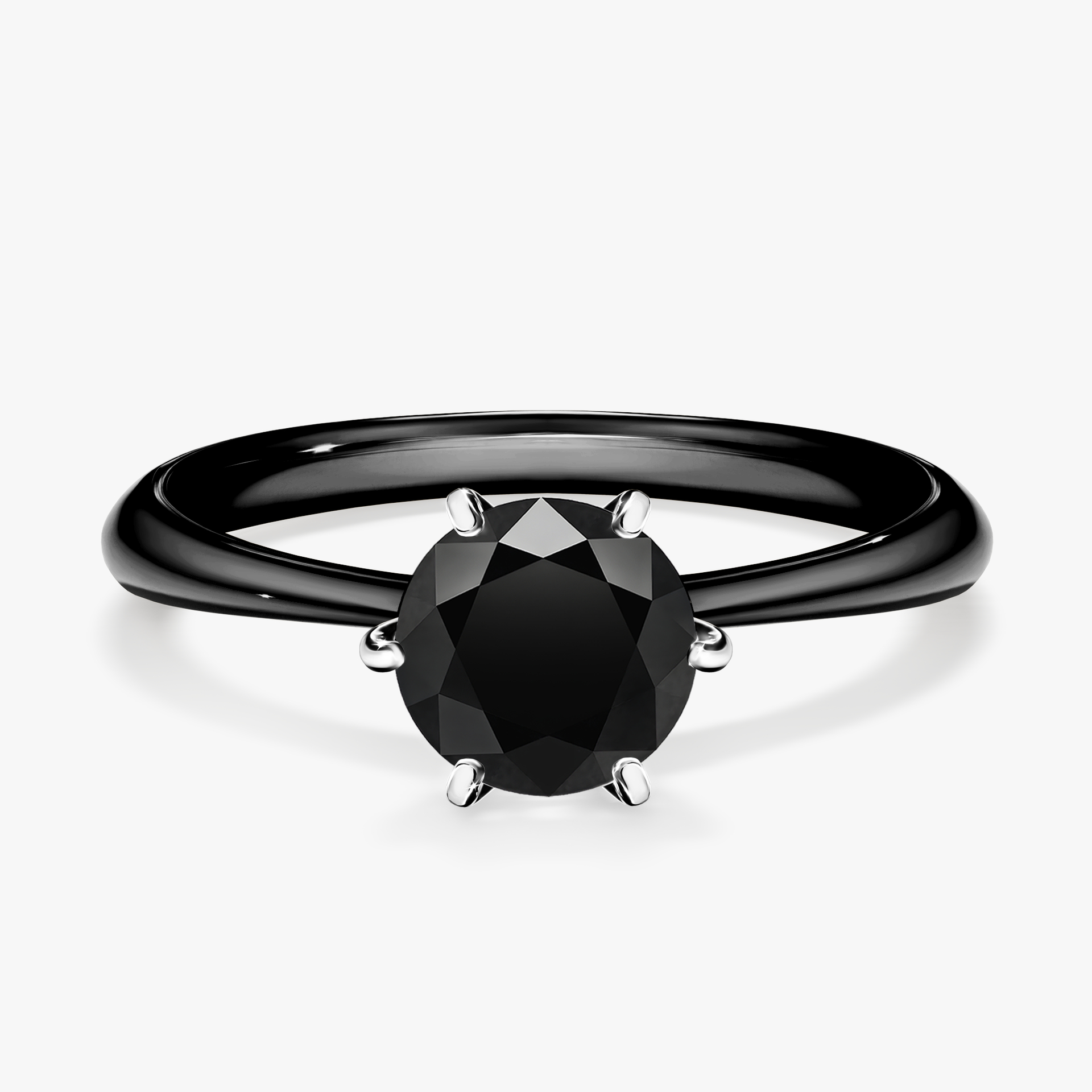Pierścionek zaręczynowy My Love z czarnego złota z czarnym diamentem 1,00ct
