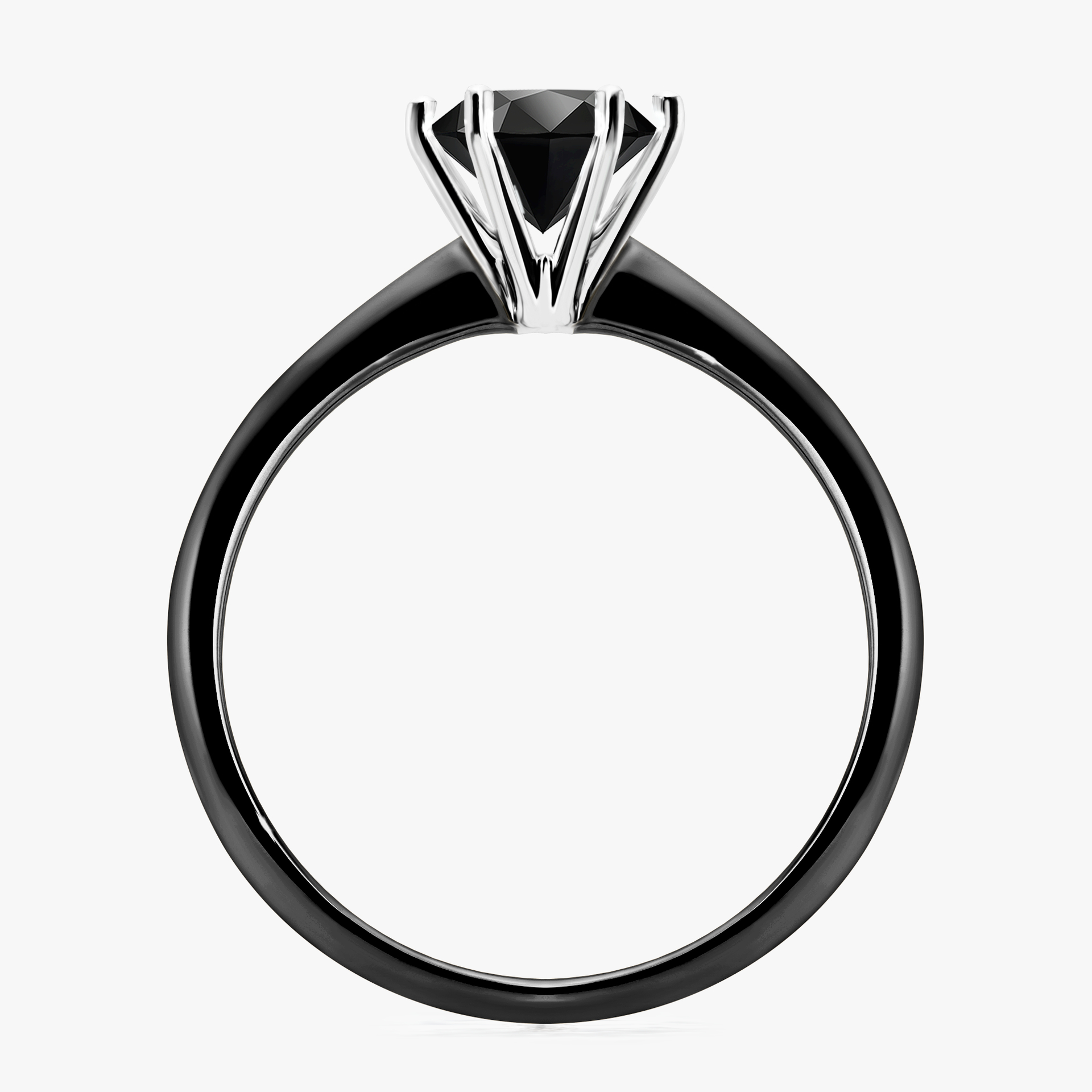 Pierścionek zaręczynowy My Love z czarnego złota z czarnym diamentem 1,00ct