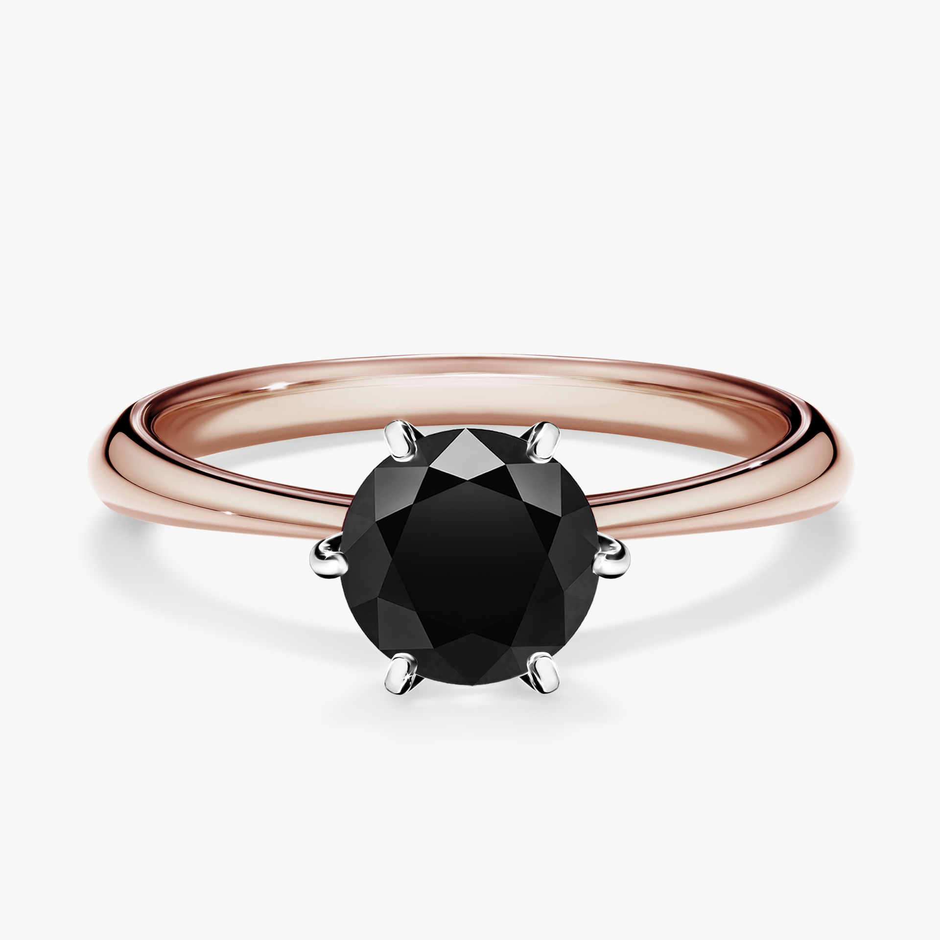 Pierścionek zaręczynowy My Love z różowego złota z czarnym diamentem 1,00ct