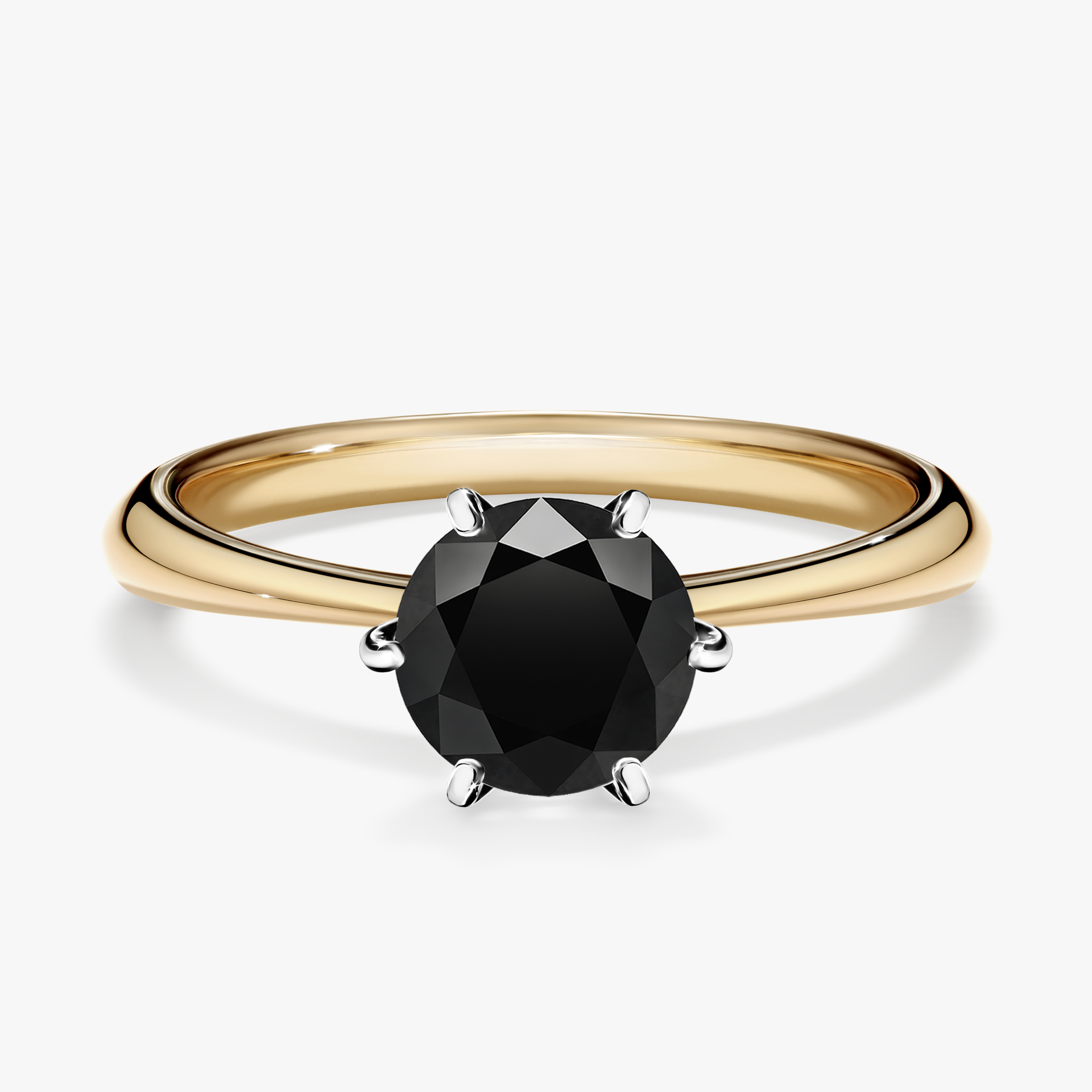 Pierścionek zaręczynowy My Love z żółtego złota z czarnym diamentem 1,00ct