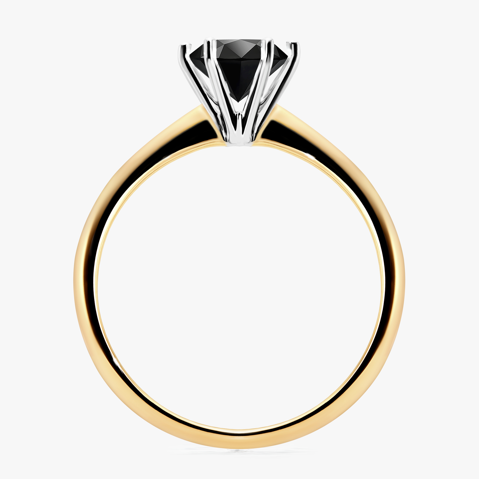 Pierścionek zaręczynowy My Love z żółtego złota z czarnym diamentem 1,00ct