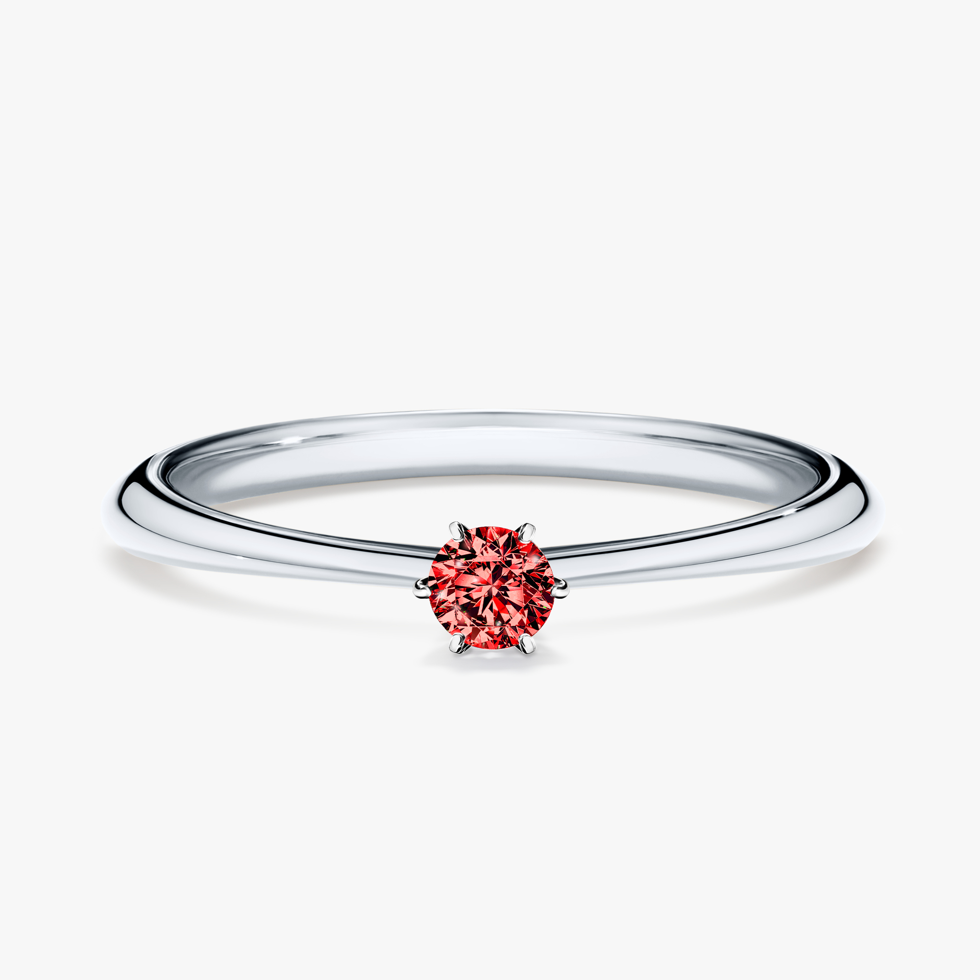 Pierścionek zaręczynowy My Love z białego złota z czerwonym diamentem 0,10ct