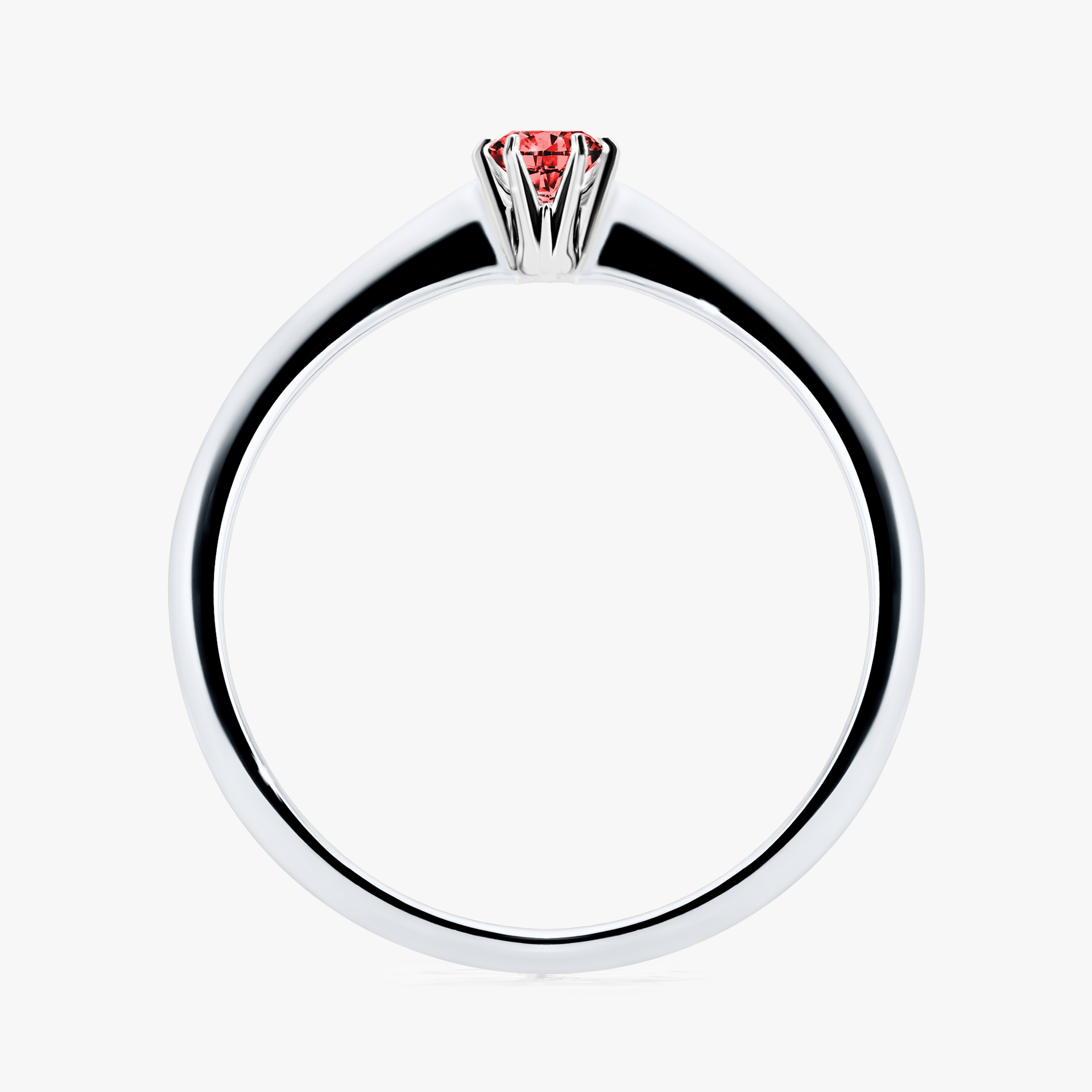 Pierścionek zaręczynowy My Love z białego złota z czerwonym diamentem 0,10ct