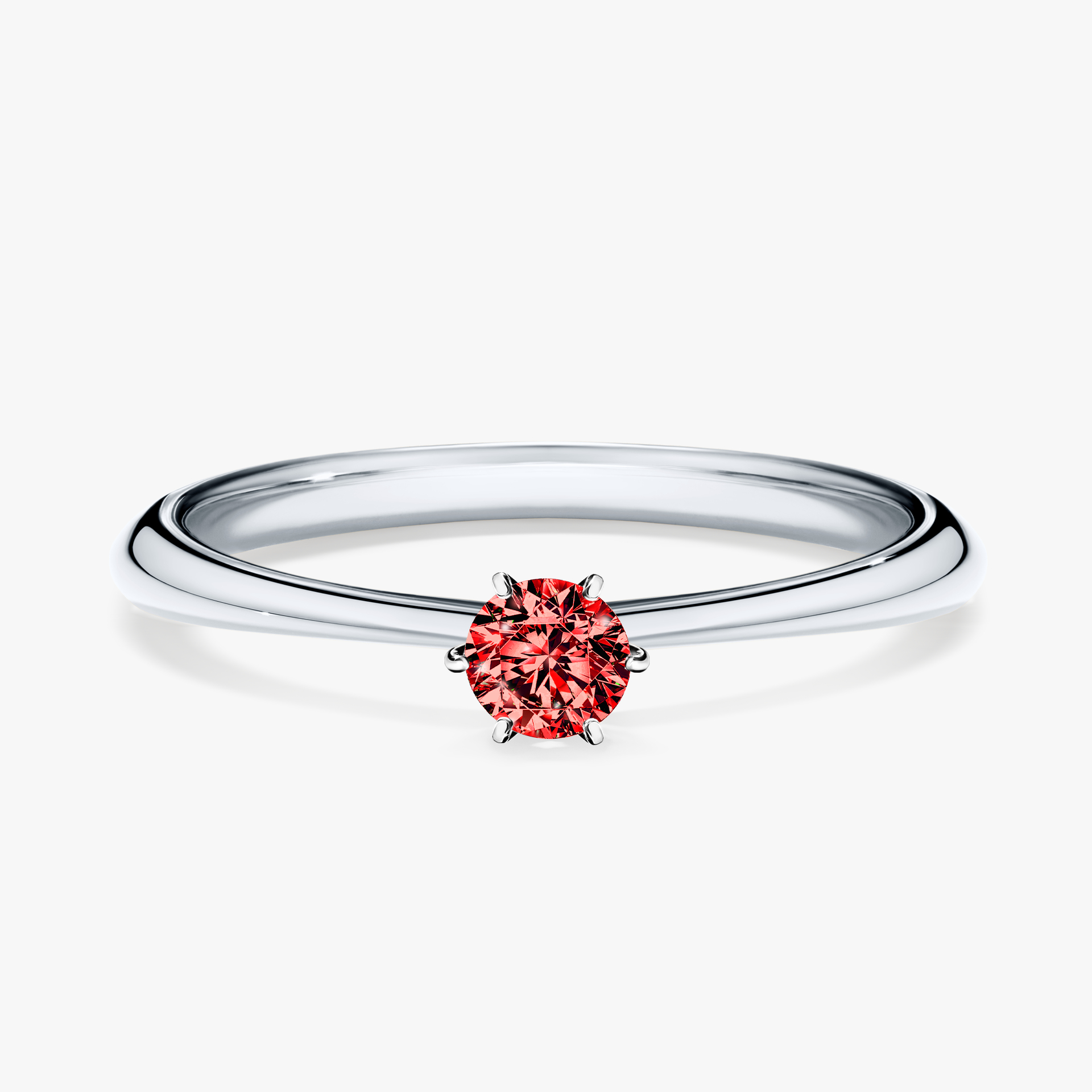 Pierścionek zaręczynowy My Love z białego złota z czerwonym diamentem 0,17ct