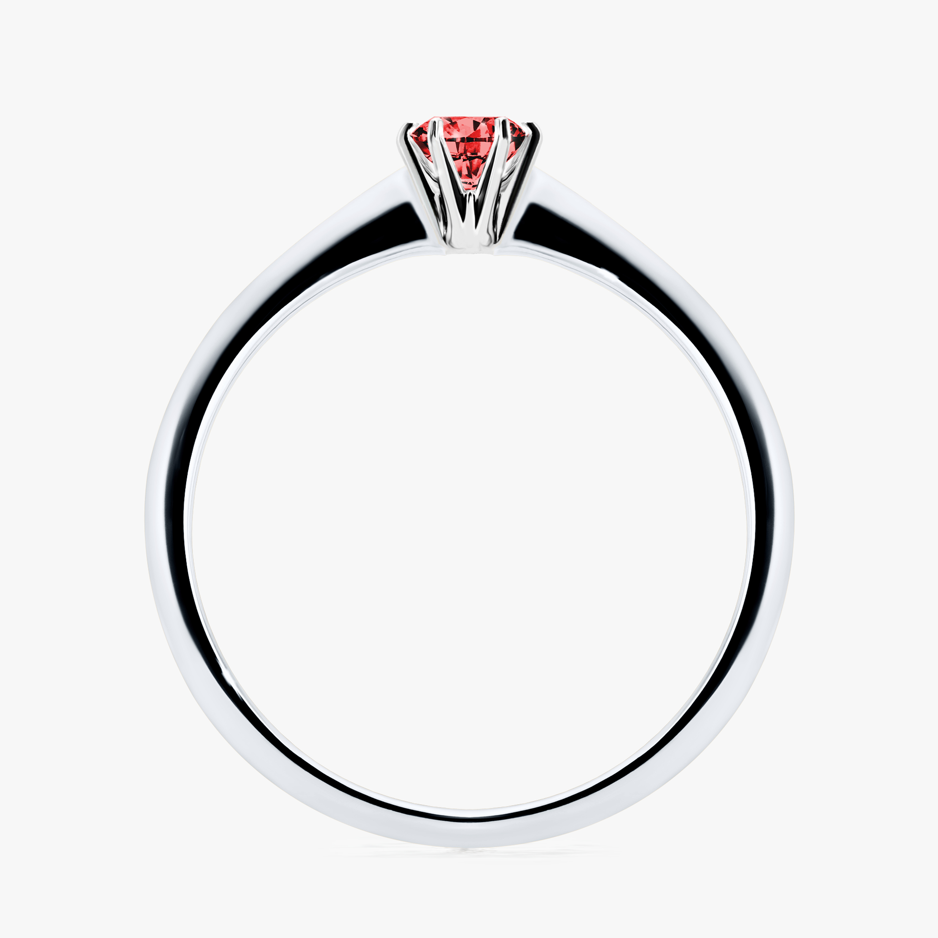 Pierścionek zaręczynowy My Love z białego złota z czerwonym diamentem 0,17ct