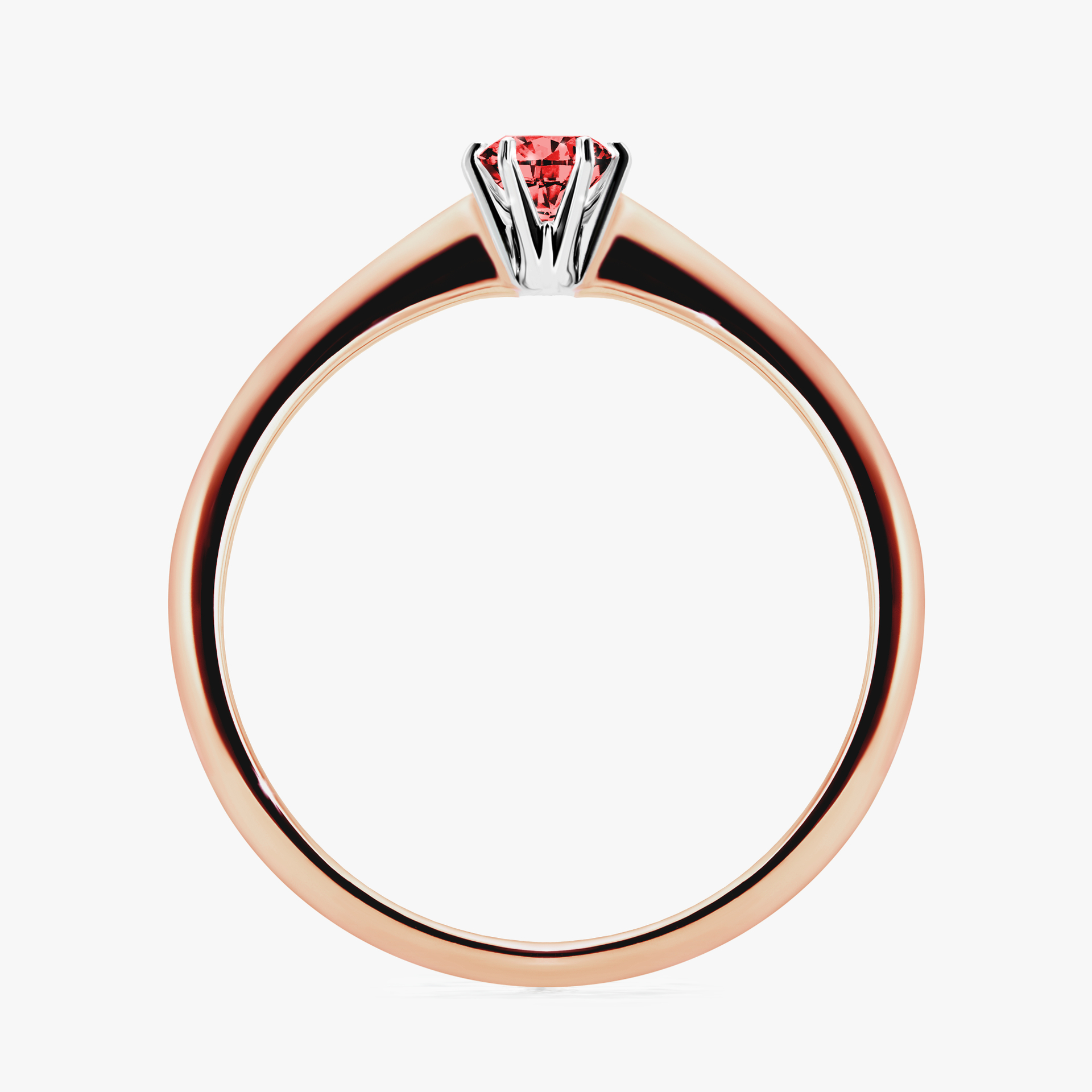 Pierścionek zaręczynowy My Love z różowego złota z czerwonym diamentem 0,17ct