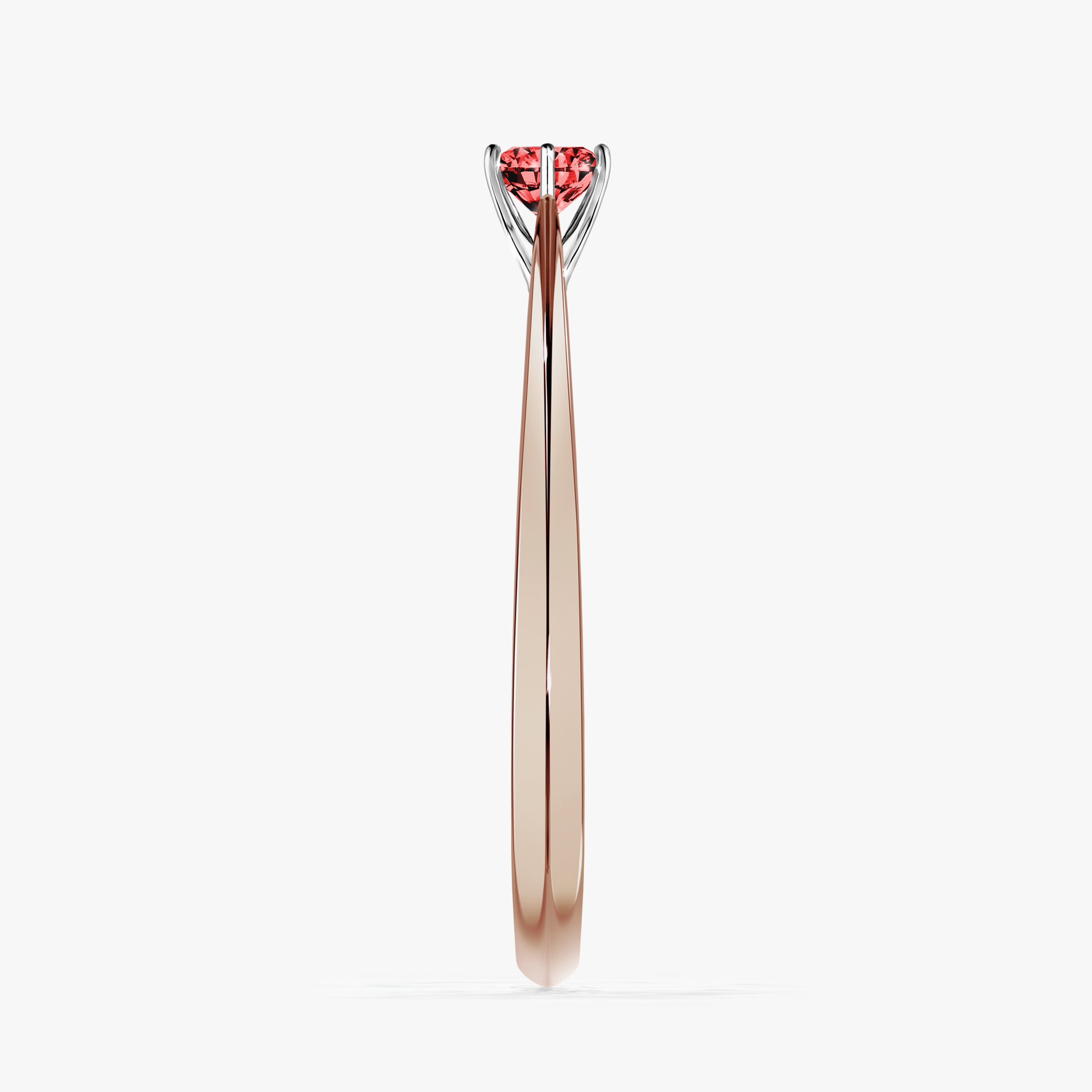 Pierścionek zaręczynowy My Love z różowego złota z czerwonym diamentem 0,17ct