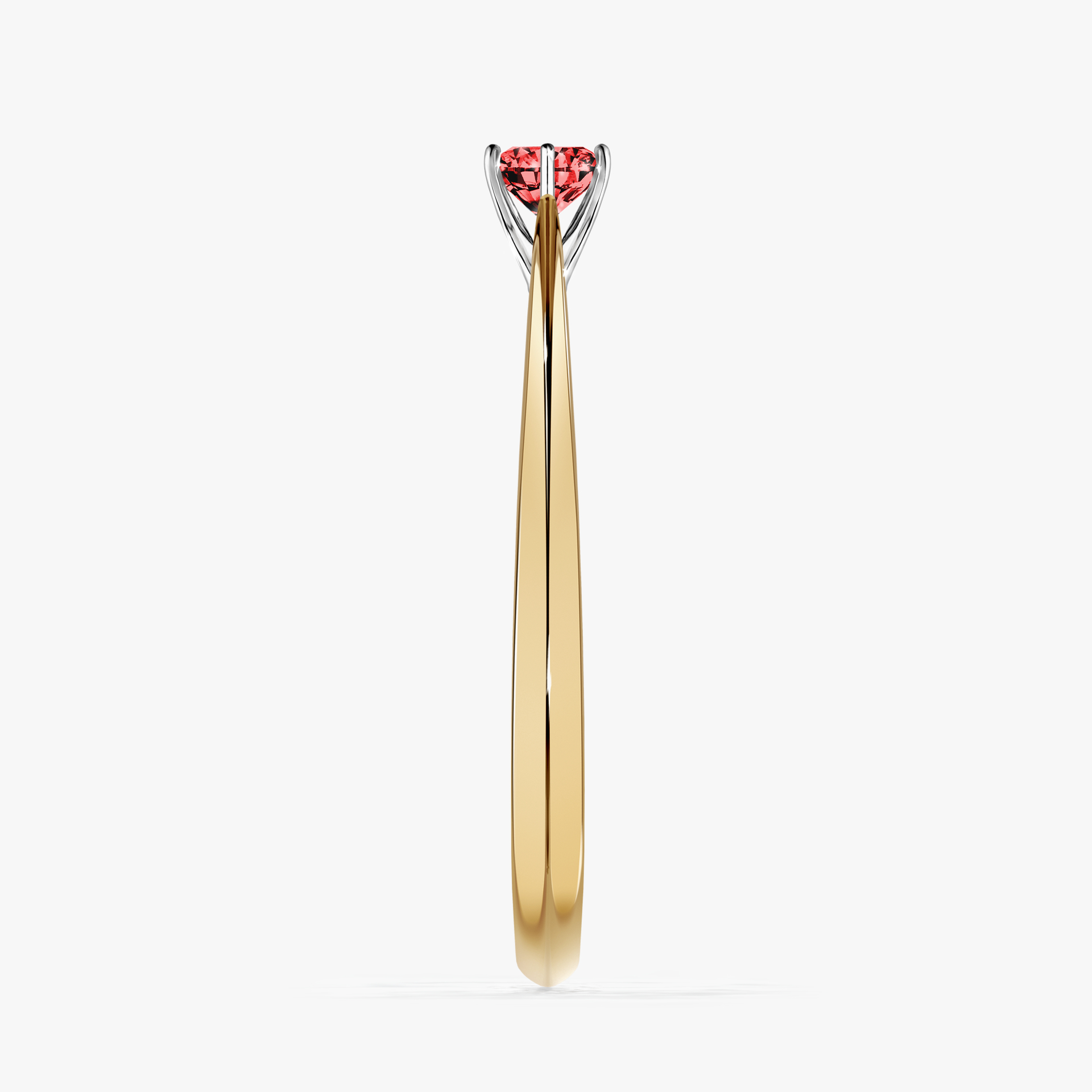 Pierścionek zaręczynowy My Love z żółtego złota z czerwonym diamentem 0,17ct