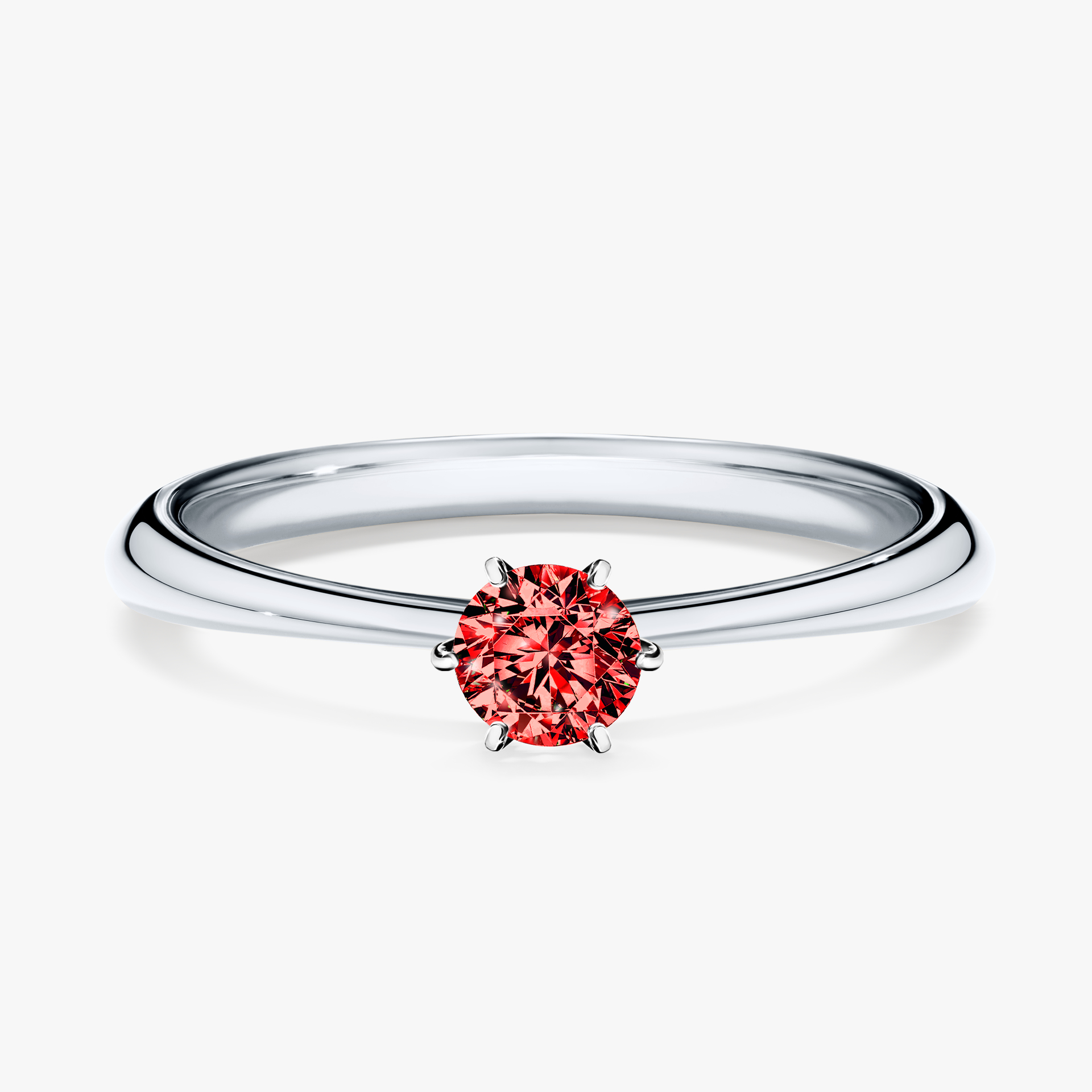 Pierścionek zaręczynowy My Love z białego złota z czerwonym diamentem 0,25ct