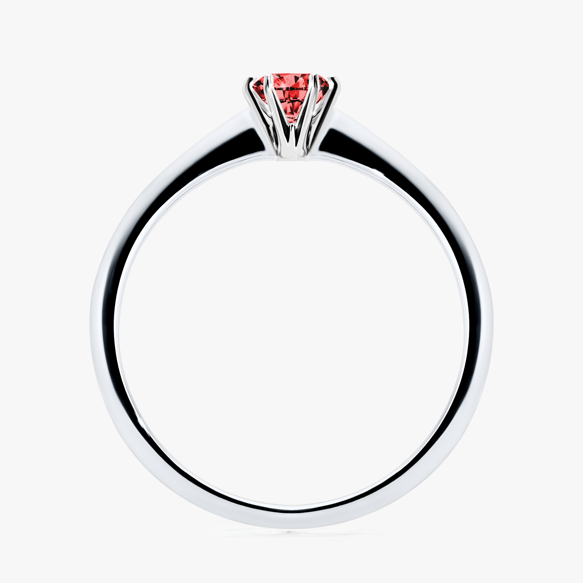 Pierścionek zaręczynowy My Love z białego złota z czerwonym diamentem 0,25ct