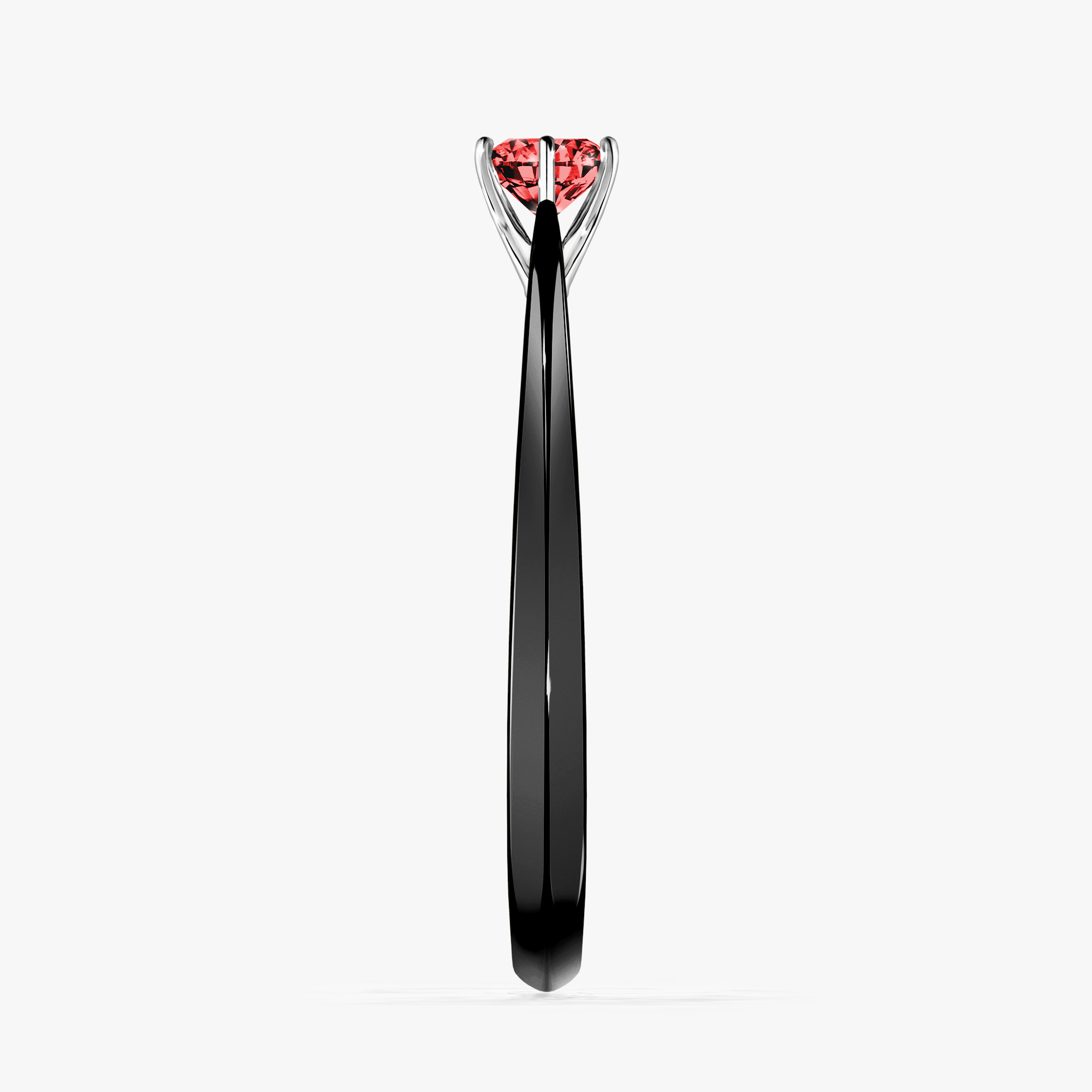 Pierścionek zaręczynowy My Love z czarnego złota z czerwonym diamentem 0,25ct