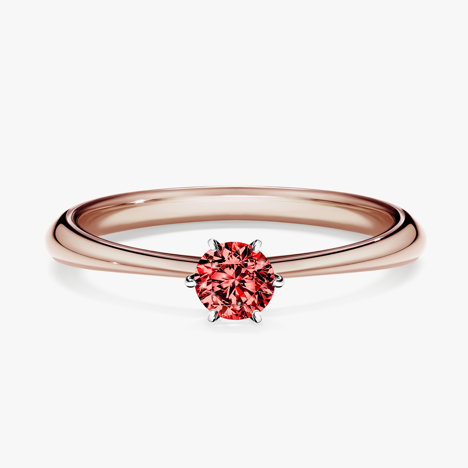 Pierścionek zaręczynowy My Love z różowego złota z czerwonym diamentem 0,25ct