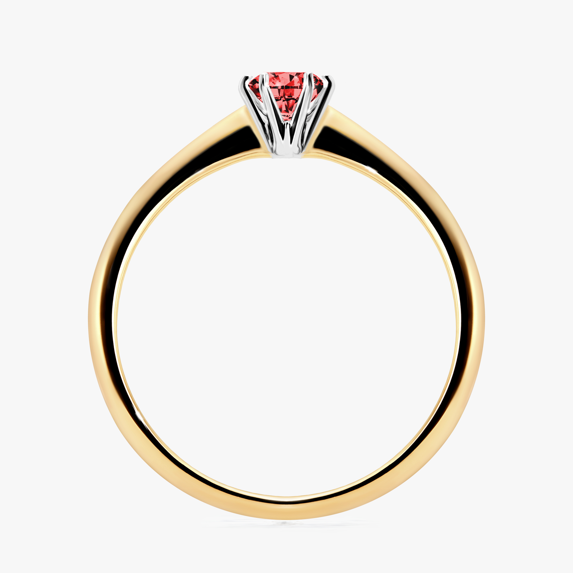 Pierścionek zaręczynowy My Love z żółtego złota z czerwonym diamentem 0,25ct