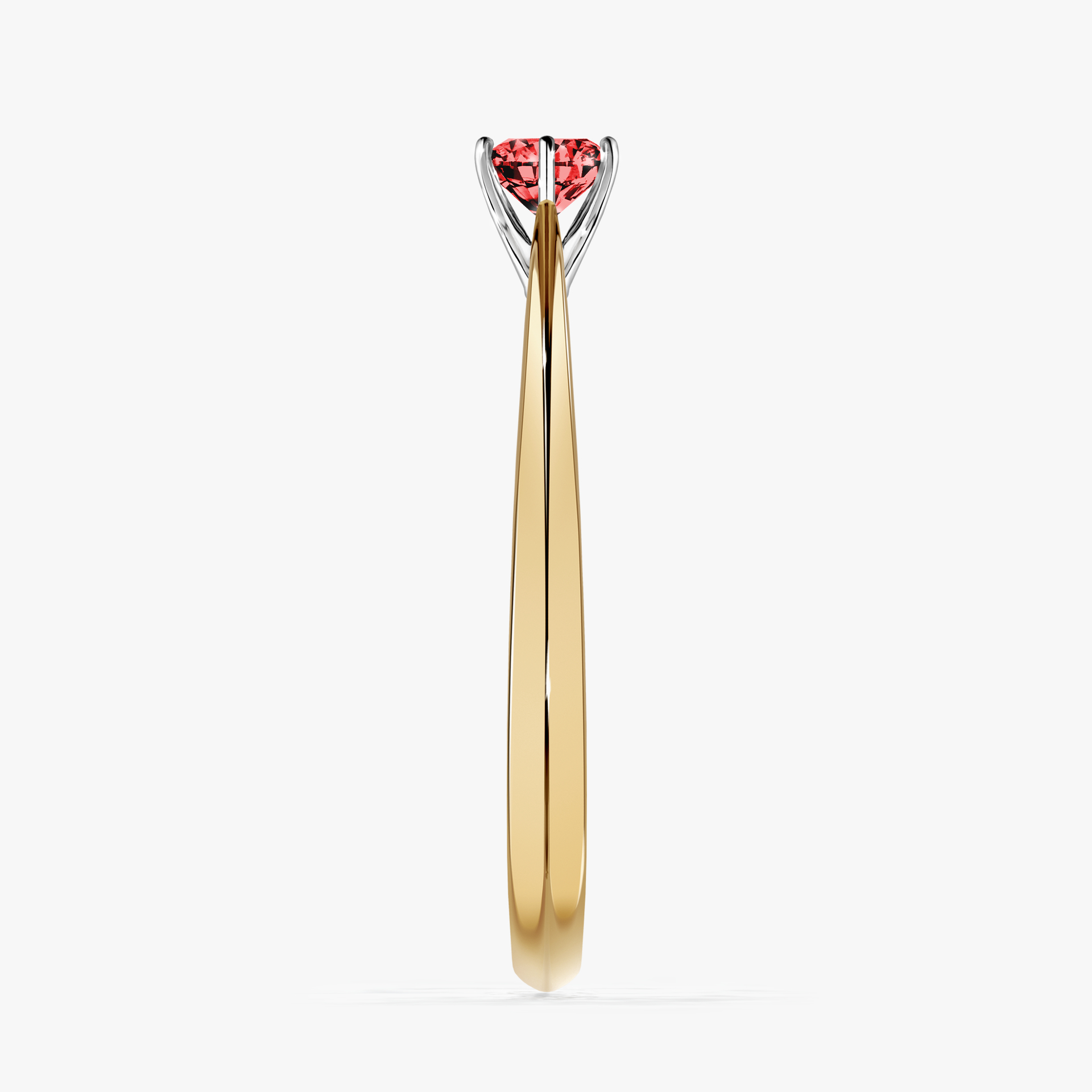 Pierścionek zaręczynowy My Love z żółtego złota z czerwonym diamentem 0,25ct
