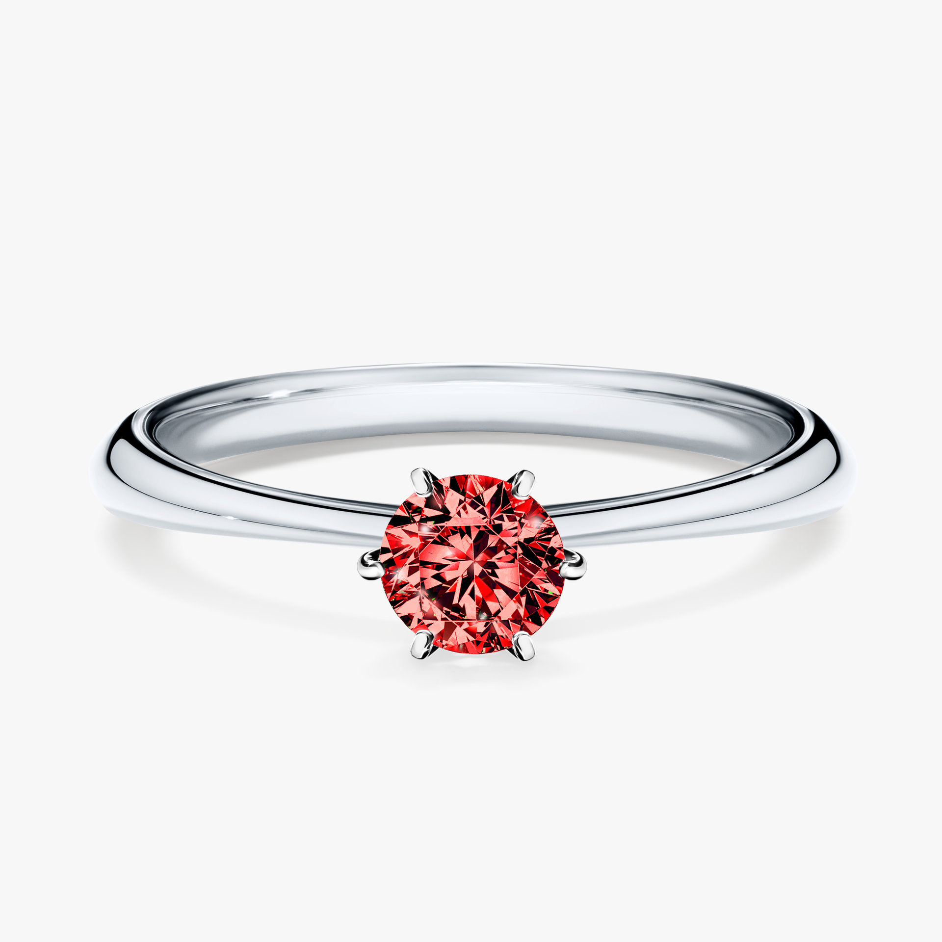 Pierścionek zaręczynowy My Love z białego złota z czerwonym diamentem 0,30ct