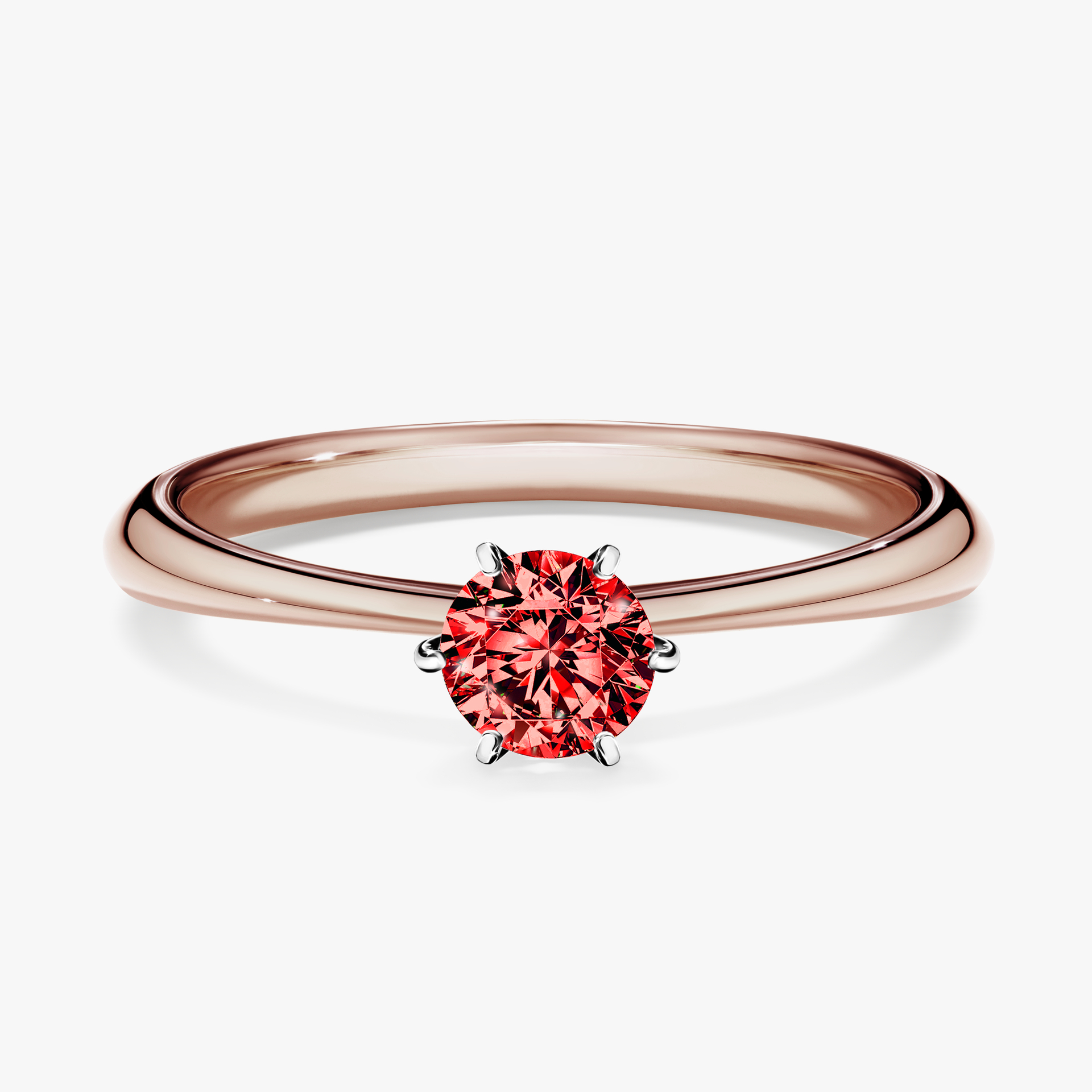 Pierścionek zaręczynowy My Love z różowego złota z czerwonym diamentem 0,30ct