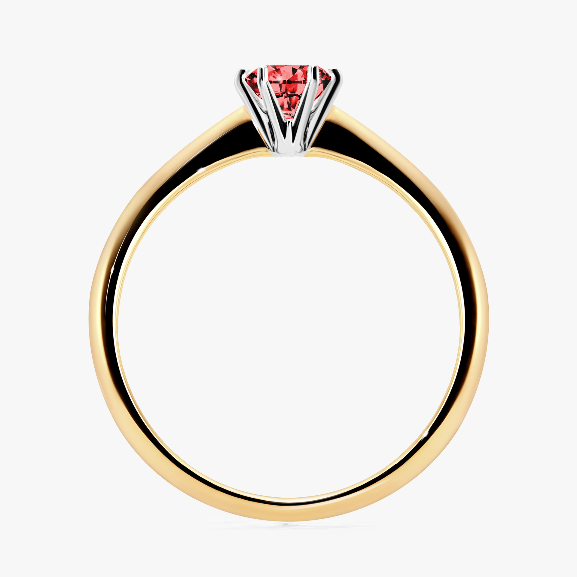 Pierścionek zaręczynowy My Love z żółtego złota z czerwonym diamentem 0,30ct