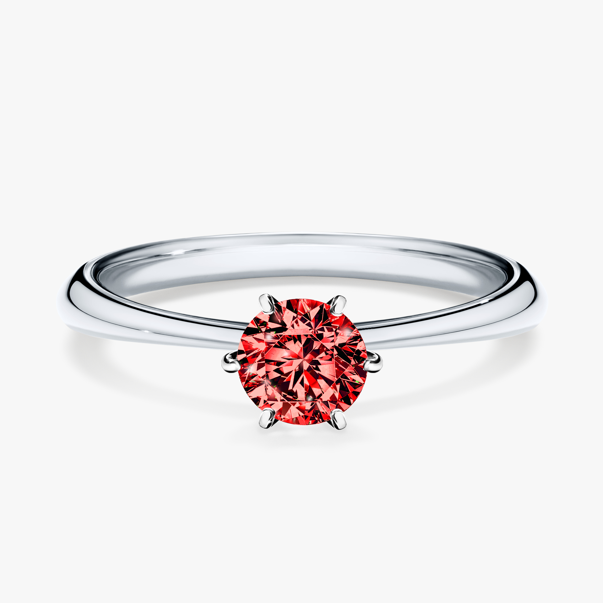 Pierścionek zaręczynowy My Love z białego złota z czerwonym diamentem 0,50ct
