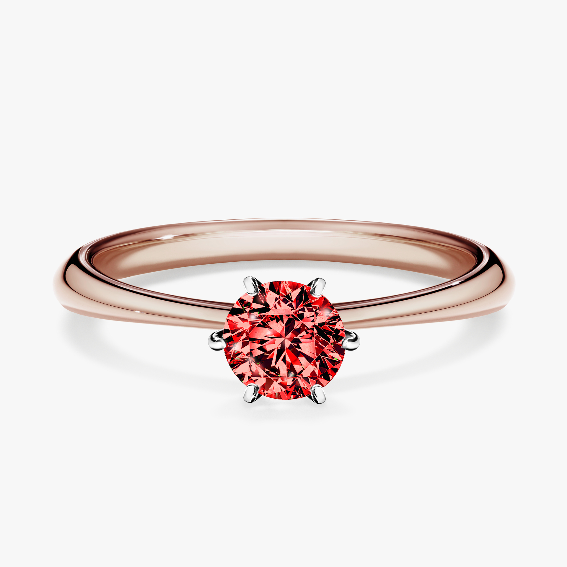 Pierścionek zaręczynowy My Love z różowego złota z czerwonym diamentem 0,50ct