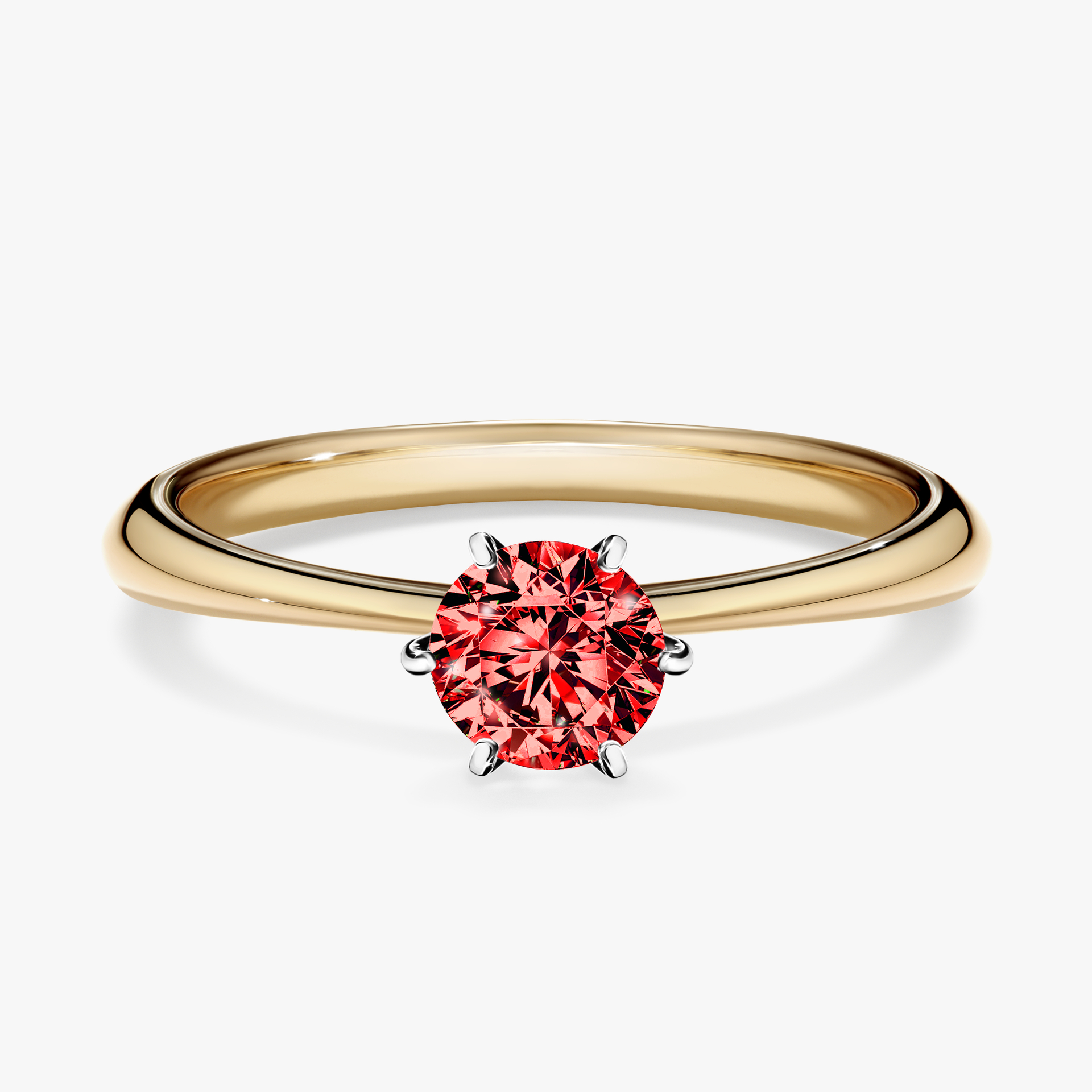Pierścionek zaręczynowy My Love z żółtego złota z czerwonym diamentem 0,50ct