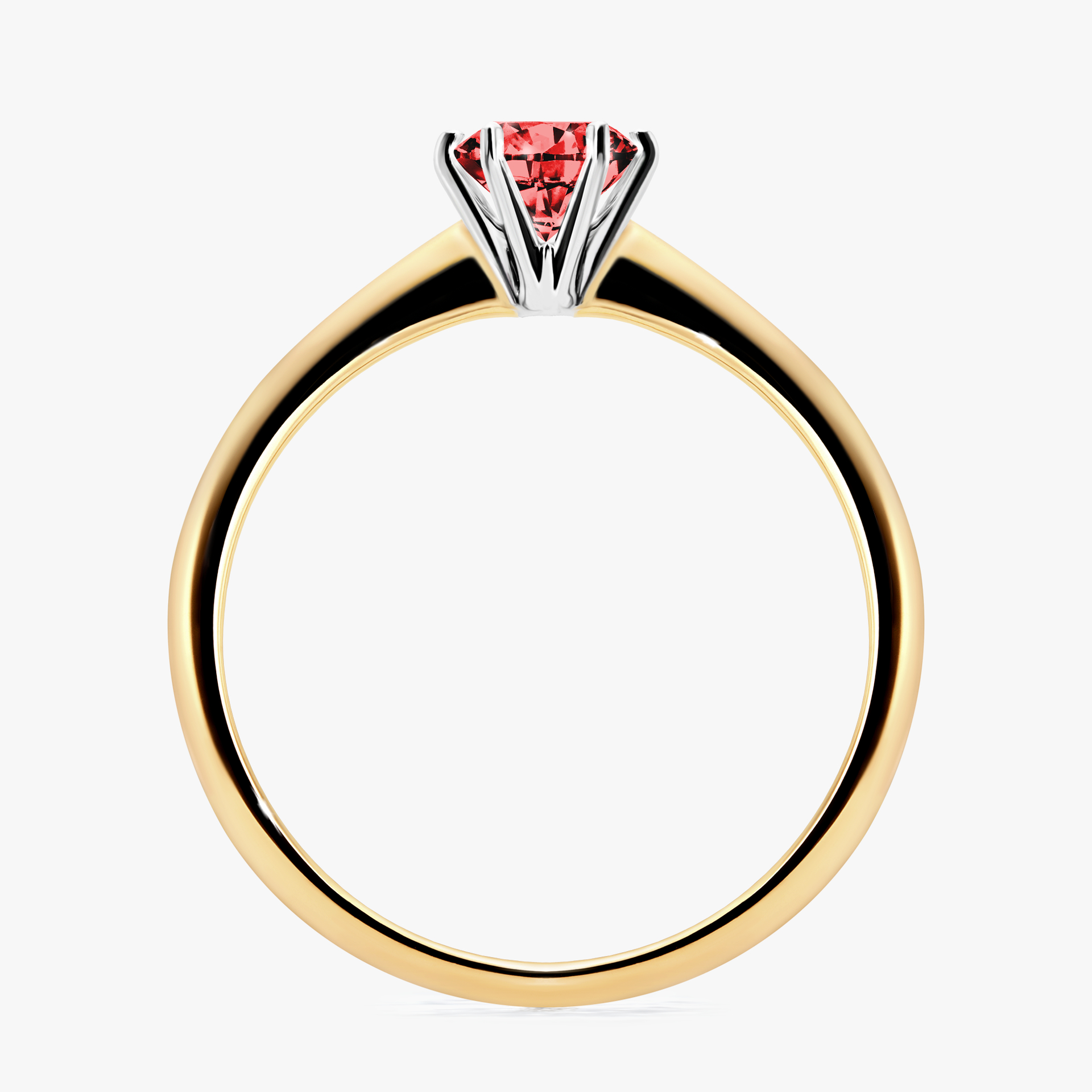 Pierścionek zaręczynowy My Love z żółtego złota z czerwonym diamentem 0,50ct