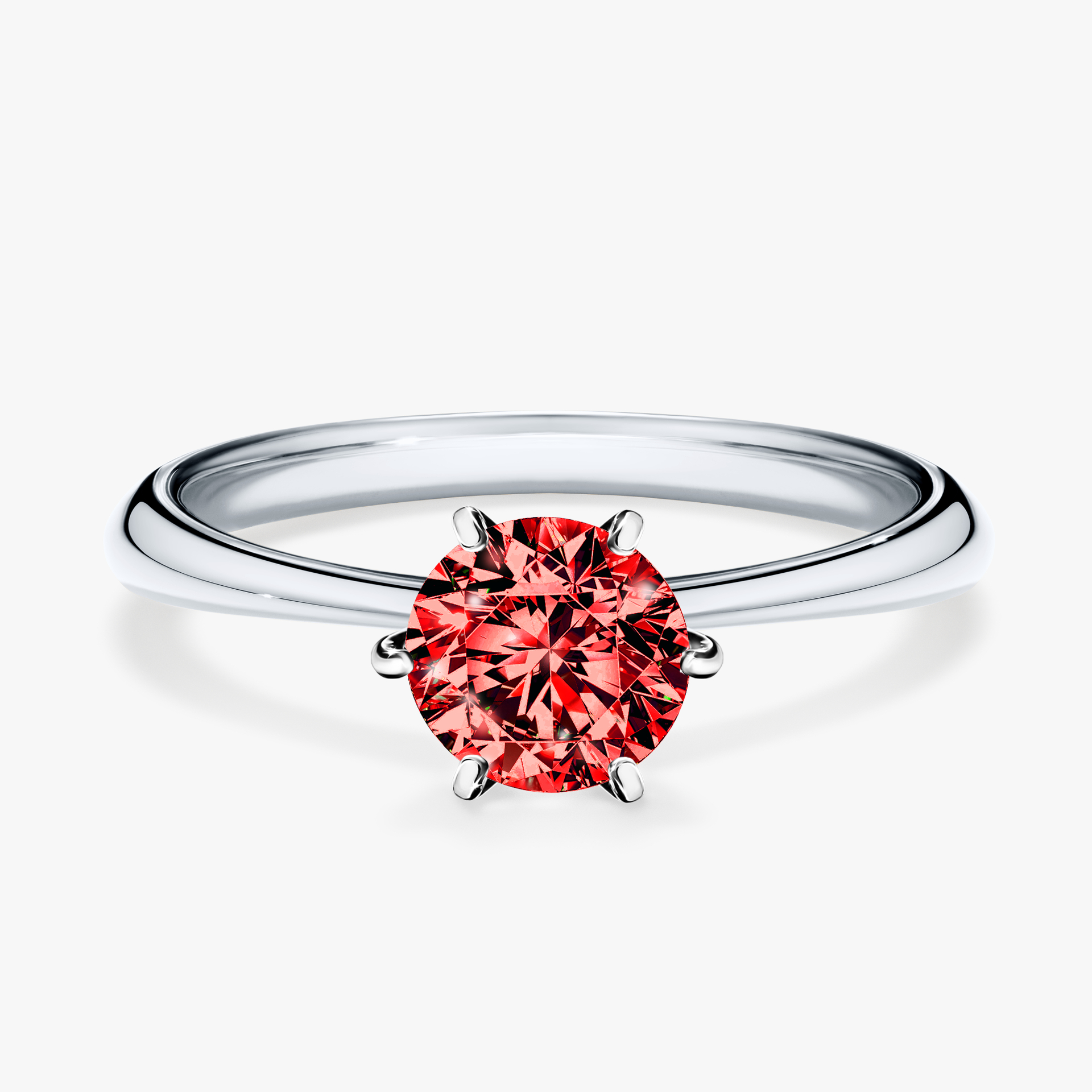 Pierścionek zaręczynowy My Love z białego złota z czerwonym diamentem 0,80ct