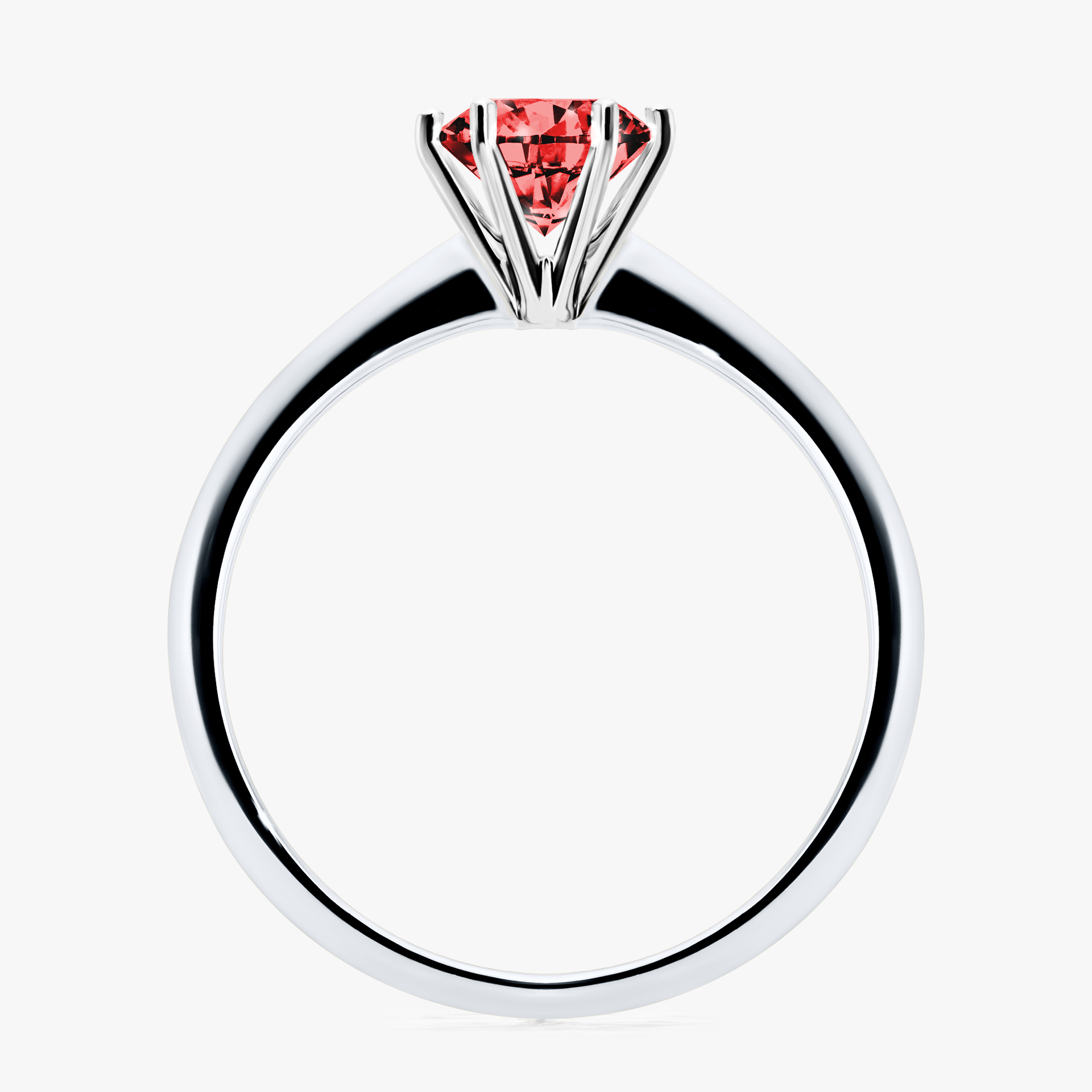Pierścionek zaręczynowy My Love z białego złota z czerwonym diamentem 0,80ct