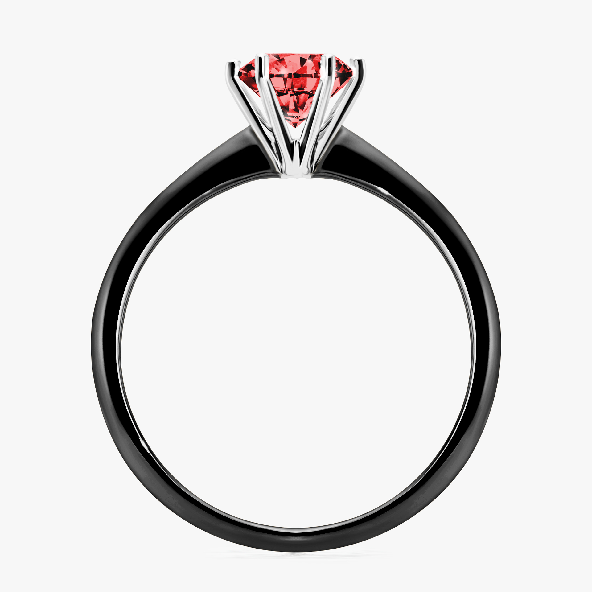 Pierścionek zaręczynowy My Love z czarnego złota z czerwonym diamentem 0,80ct