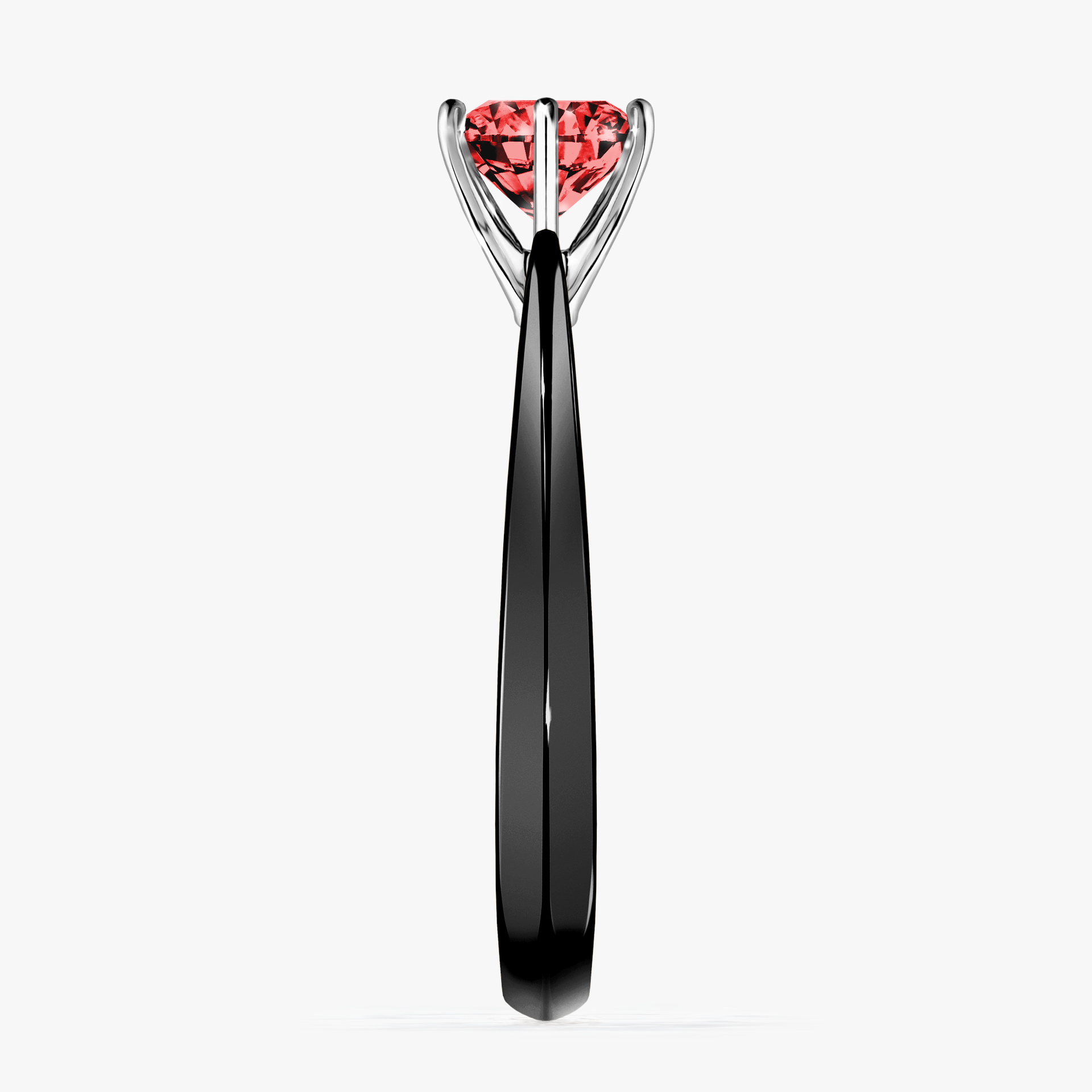 Pierścionek zaręczynowy My Love z czarnego złota z czerwonym diamentem 0,80ct