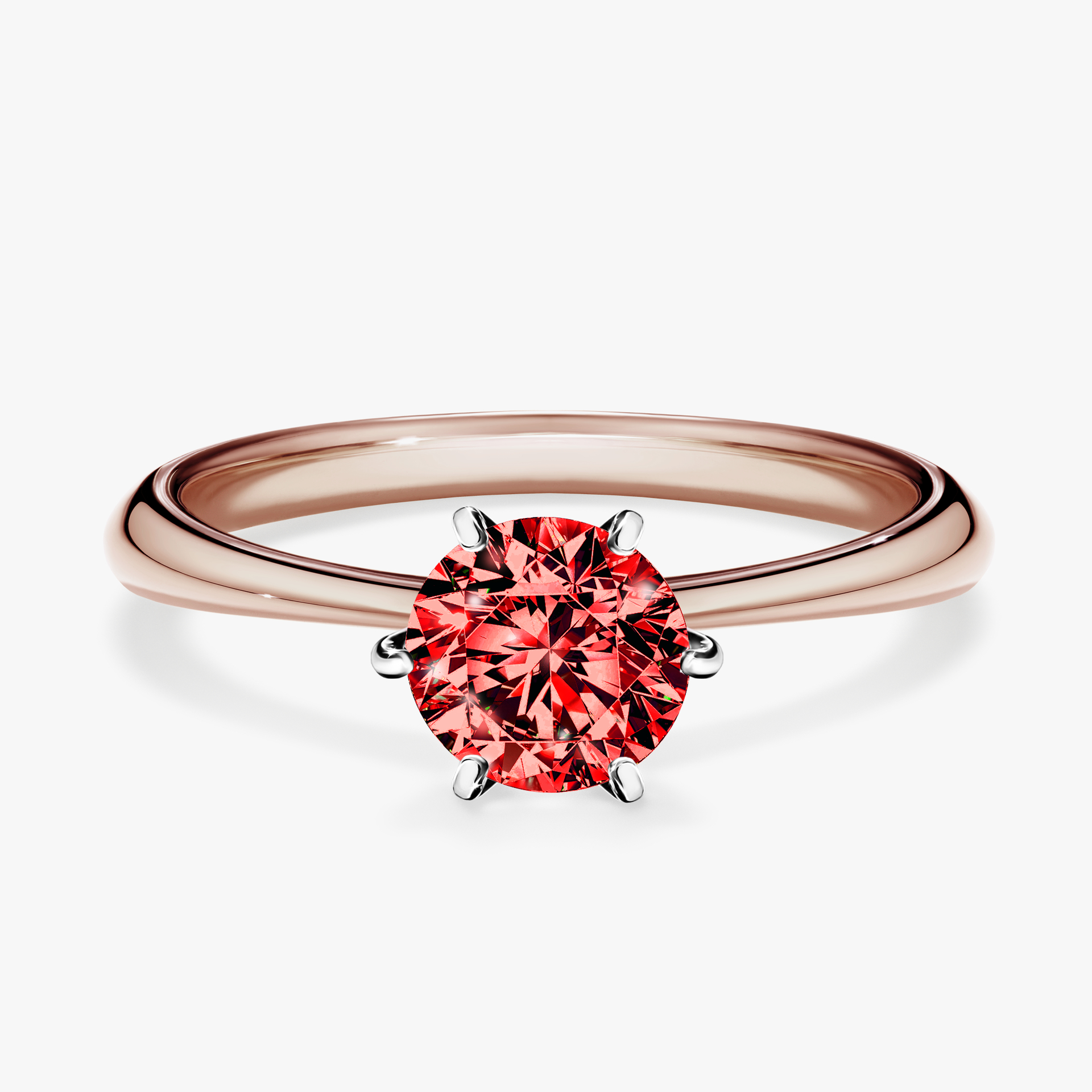 Pierścionek zaręczynowy My Love z różowego złota z czerwonym diamentem 0,80ct