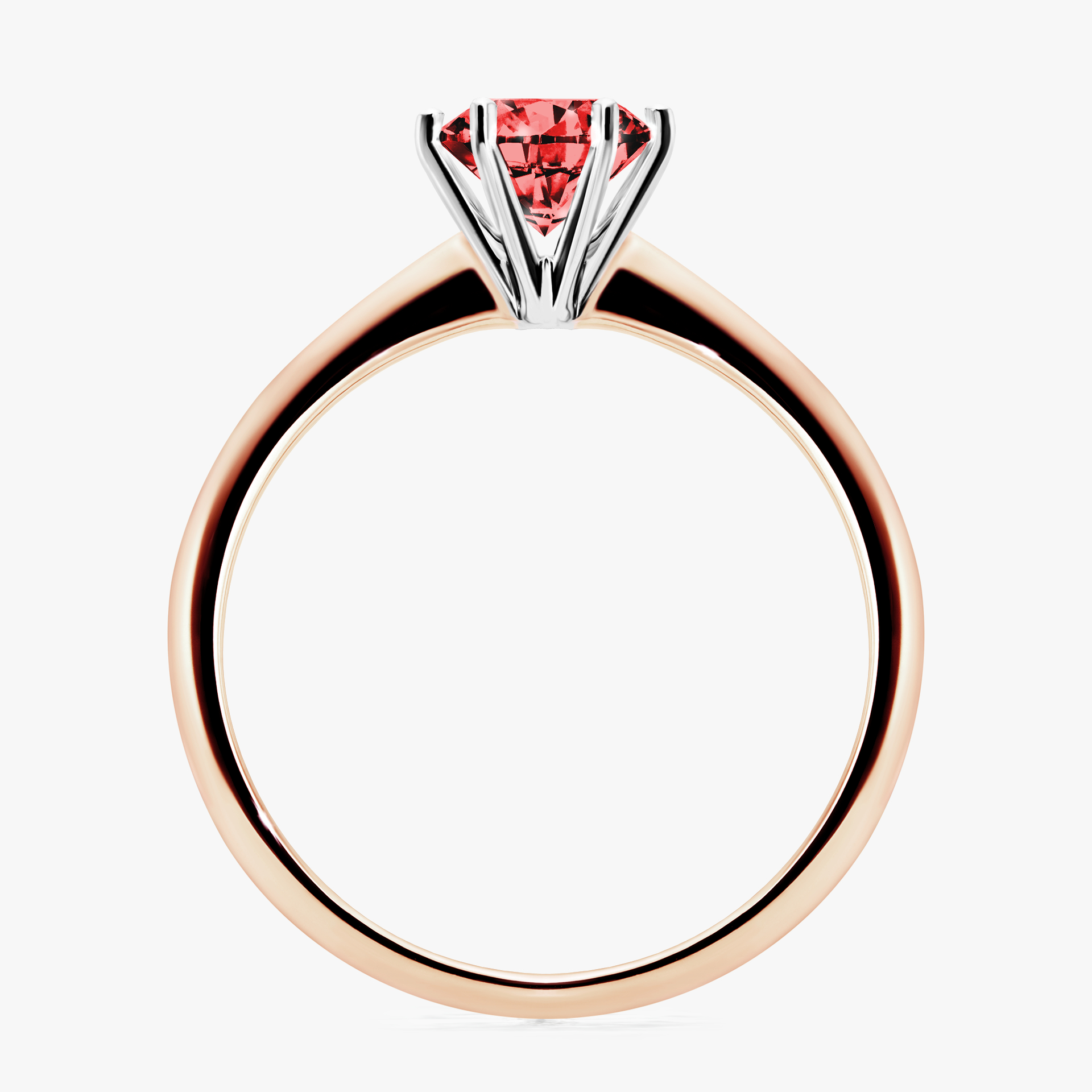 Pierścionek zaręczynowy My Love z różowego złota z czerwonym diamentem 0,80ct