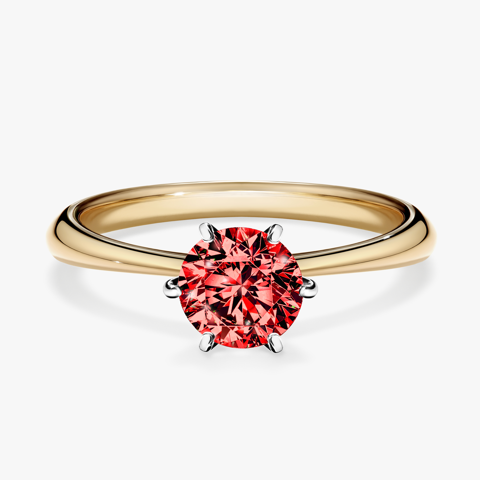 Pierścionek zaręczynowy My Love z żółtego złota z czerwonym diamentem 0,80ct