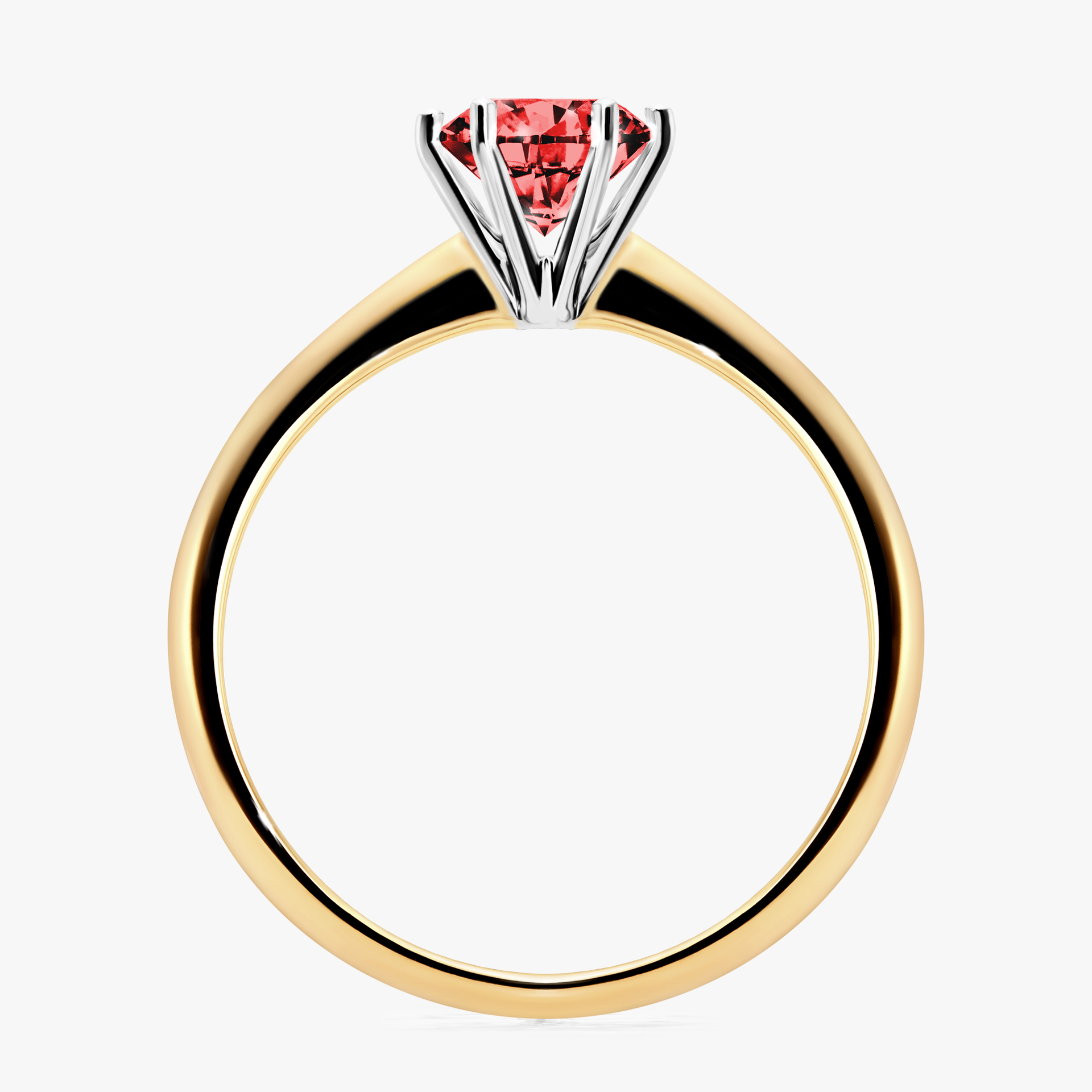 Pierścionek zaręczynowy My Love z żółtego złota z czerwonym diamentem 0,80ct