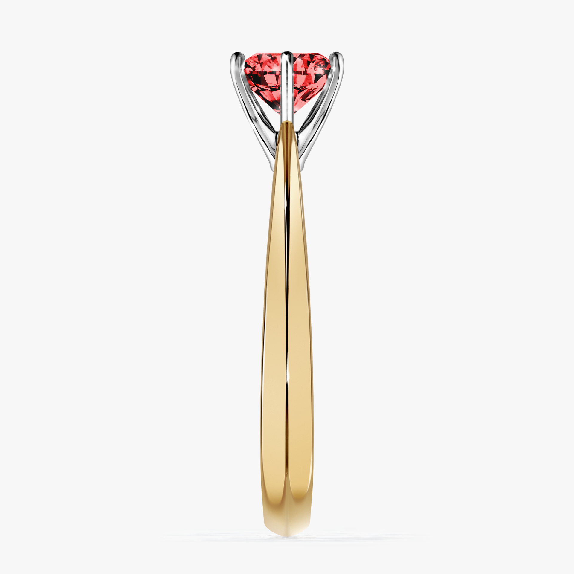Pierścionek zaręczynowy My Love z żółtego złota z czerwonym diamentem 0,80ct