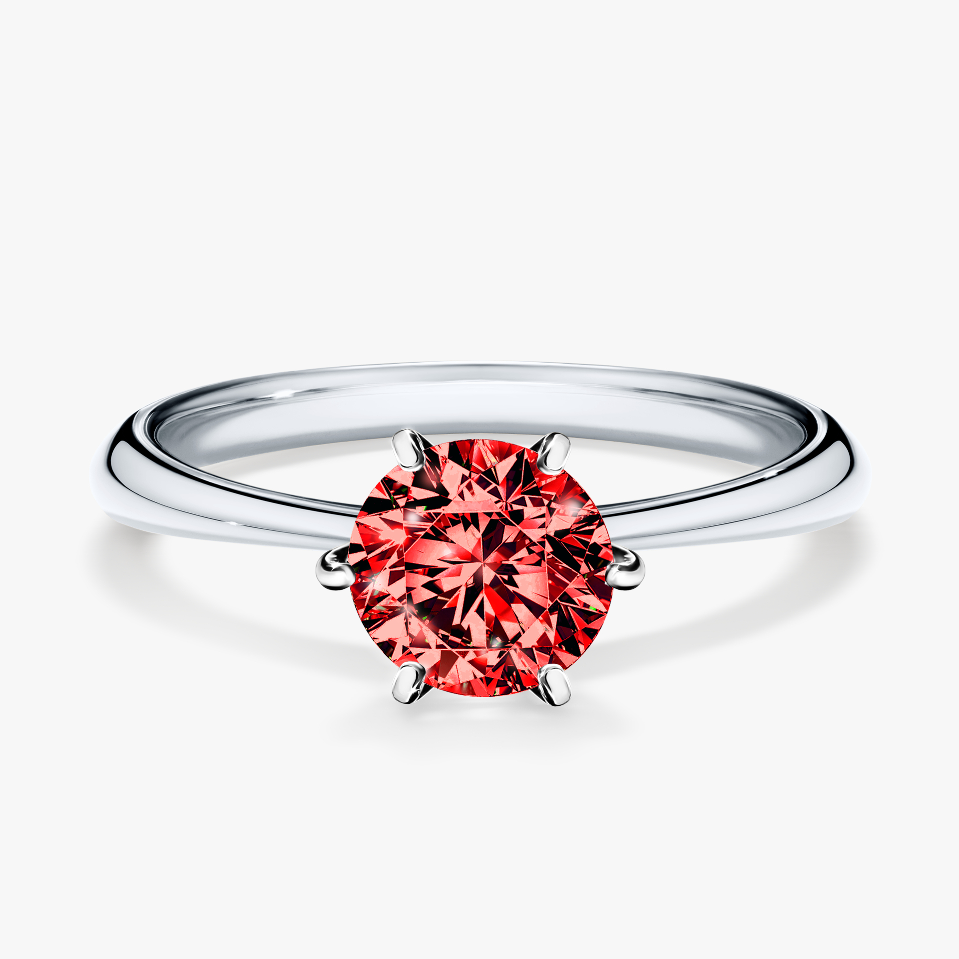 Pierścionek zaręczynowy My Love z białego złota z czerwonym diamentem 1,00ct