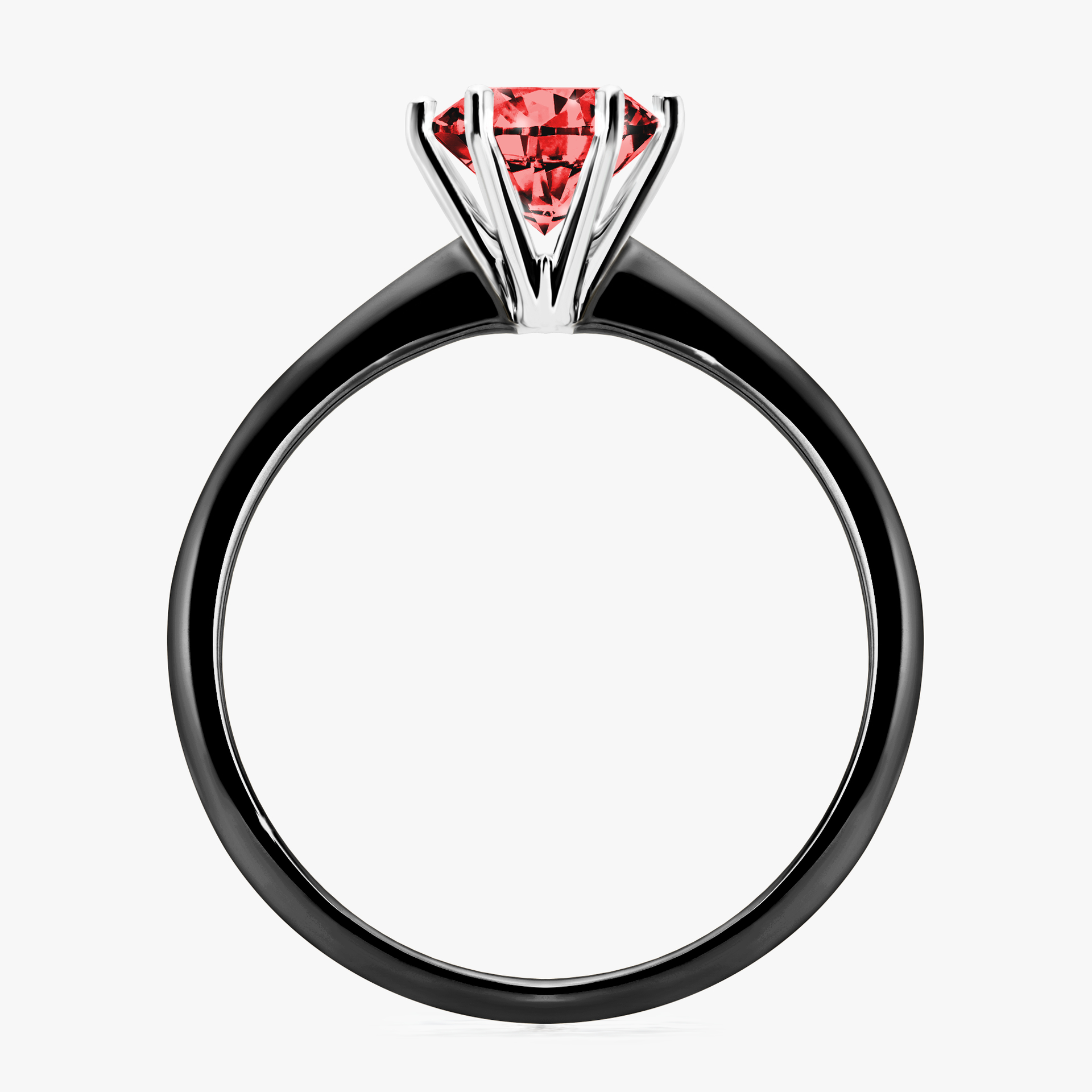Pierścionek zaręczynowy My Love z czarnego złota z czerwonym diamentem 1,00ct