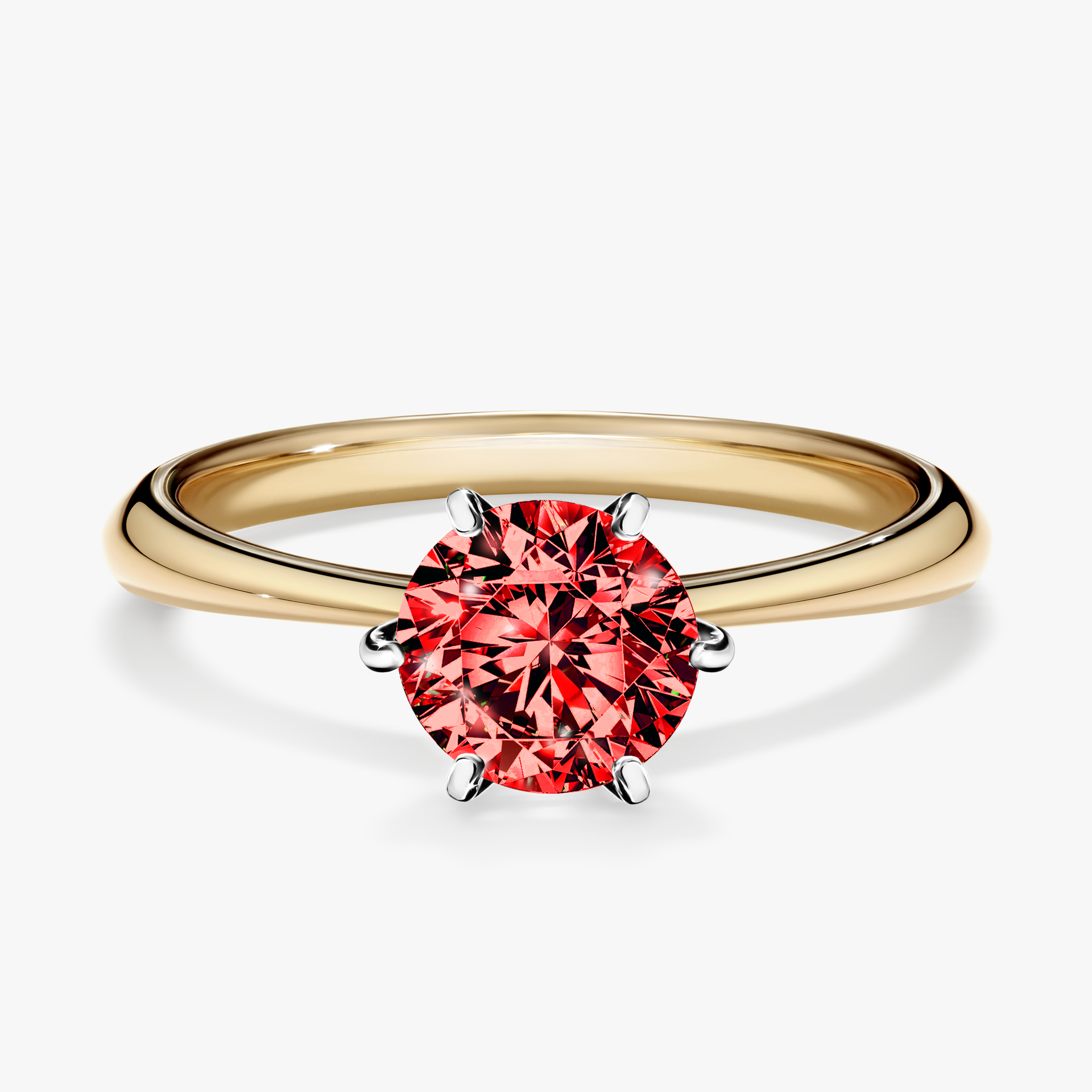 Pierścionek zaręczynowy My Love z żółtego złota z czerwonym diamentem 1,00ct
