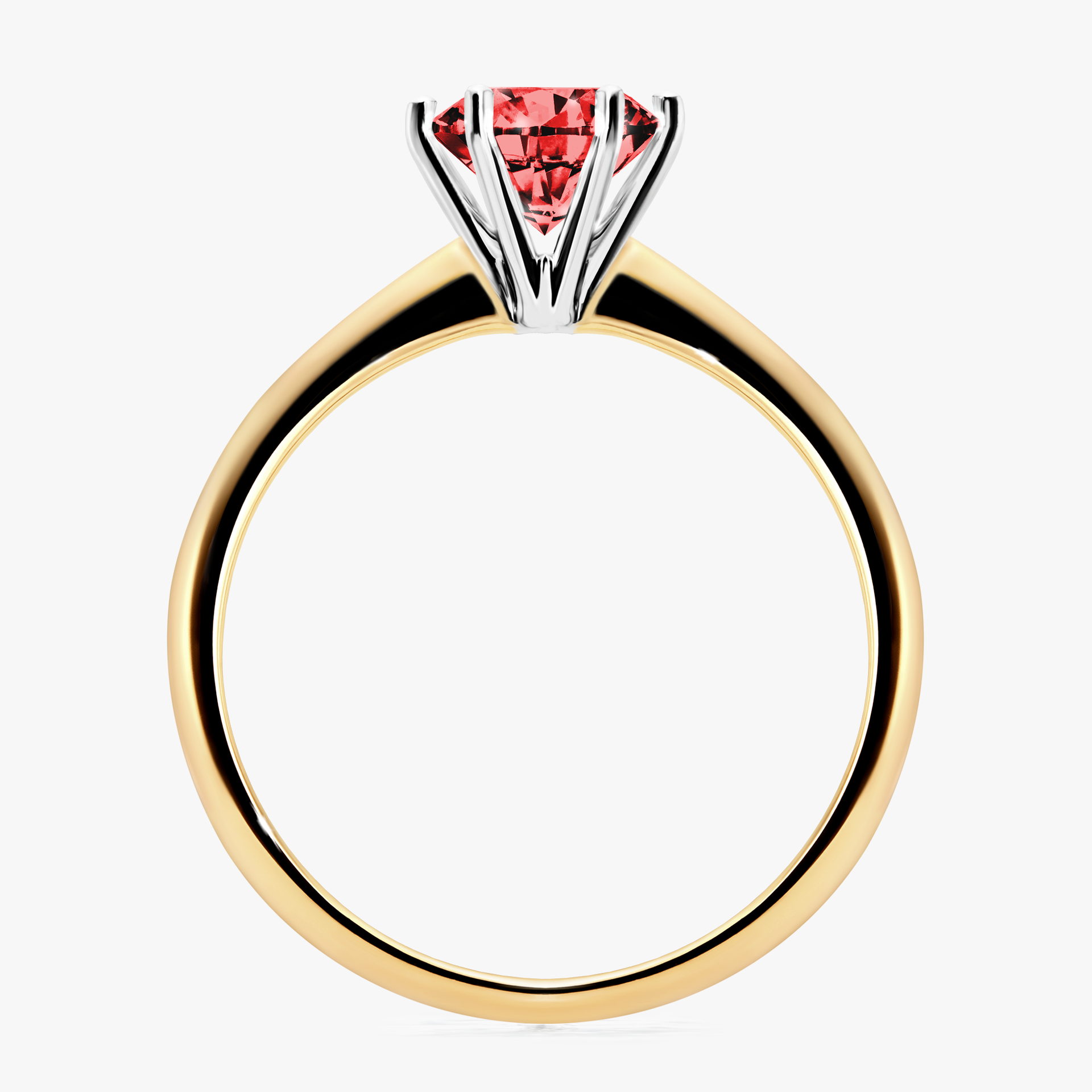 Pierścionek zaręczynowy My Love z żółtego złota z czerwonym diamentem 1,00ct